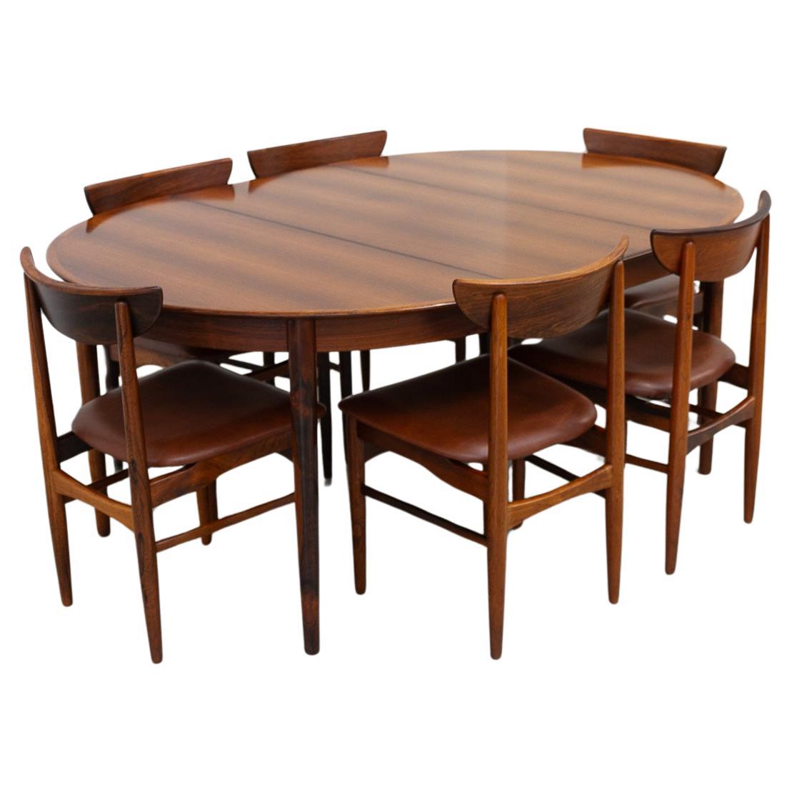 Danish Modern Rosewood Dining Room Set by Skovby, 1960s. For Sale