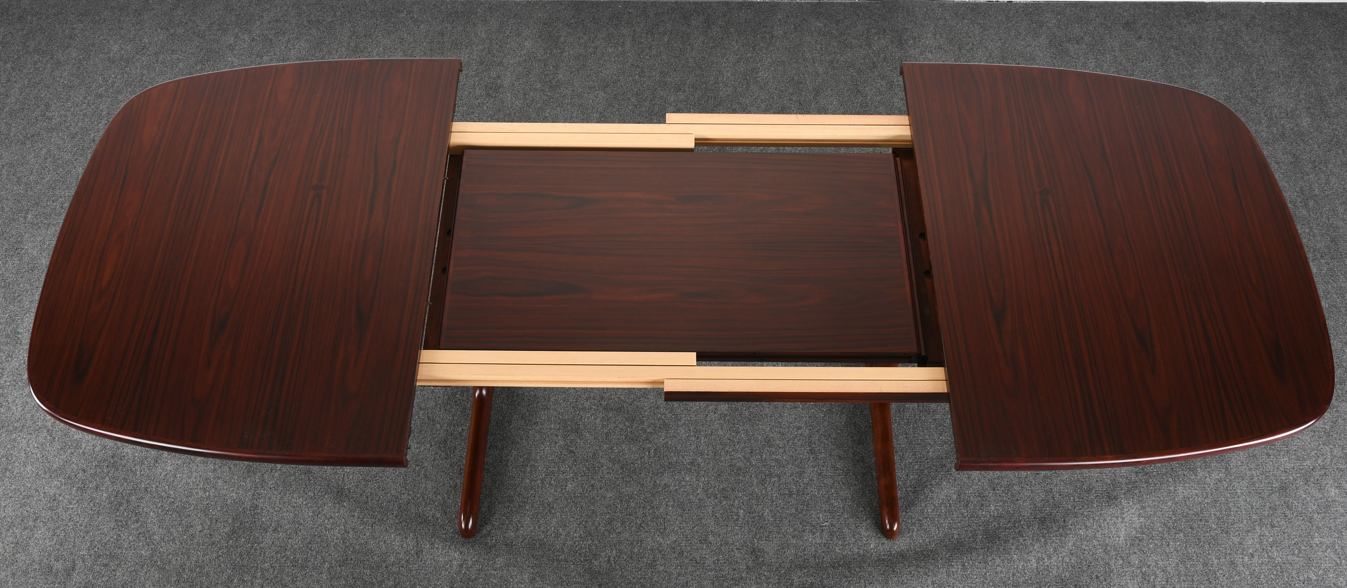 Danish Modern Rosewood Dining Room Table by Skovby Mobelfabrik A/S, 1980s 4