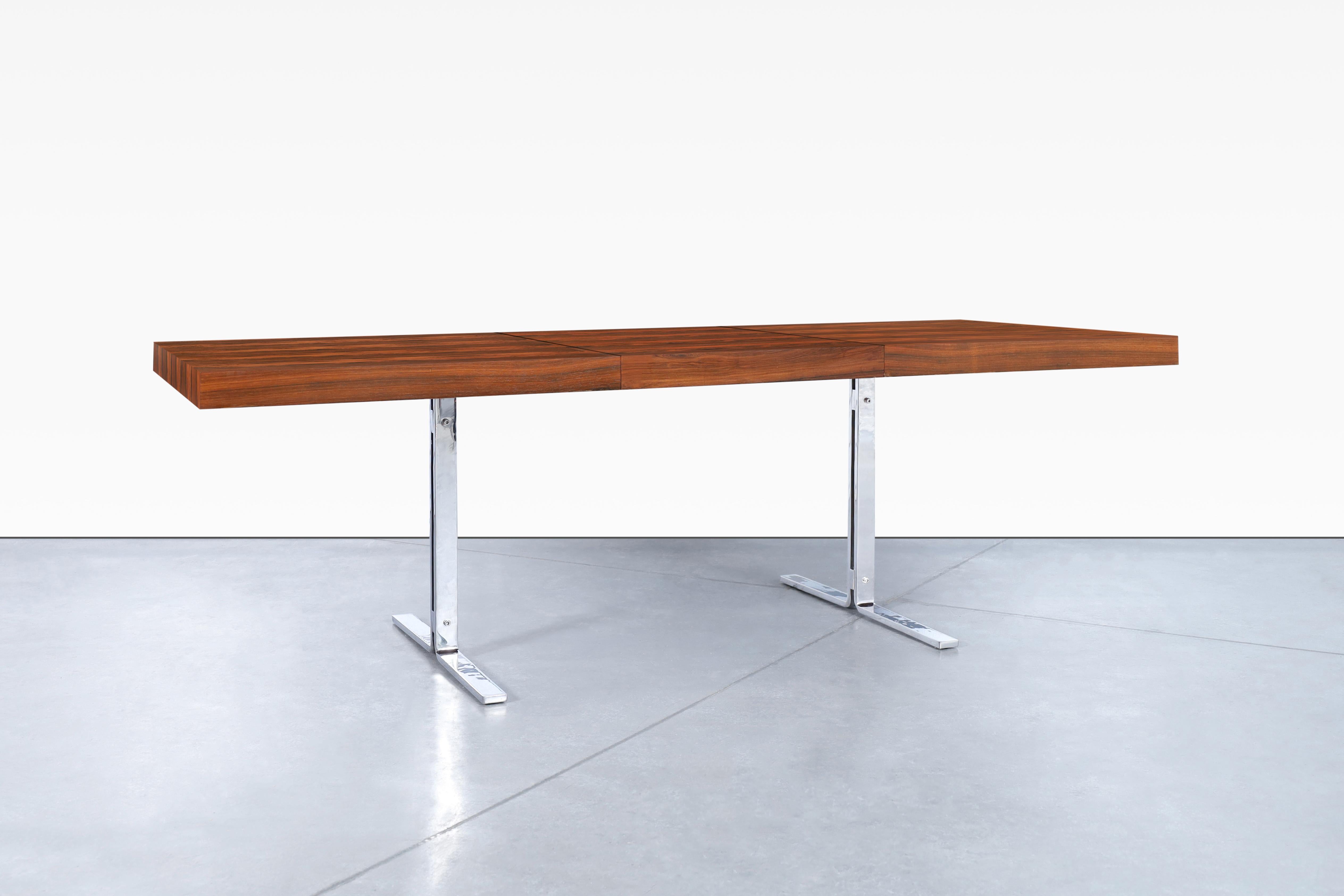 Plated Danish Modern Rosewood Dining Table by Poul Nørreklit for Georg Petersens For Sale