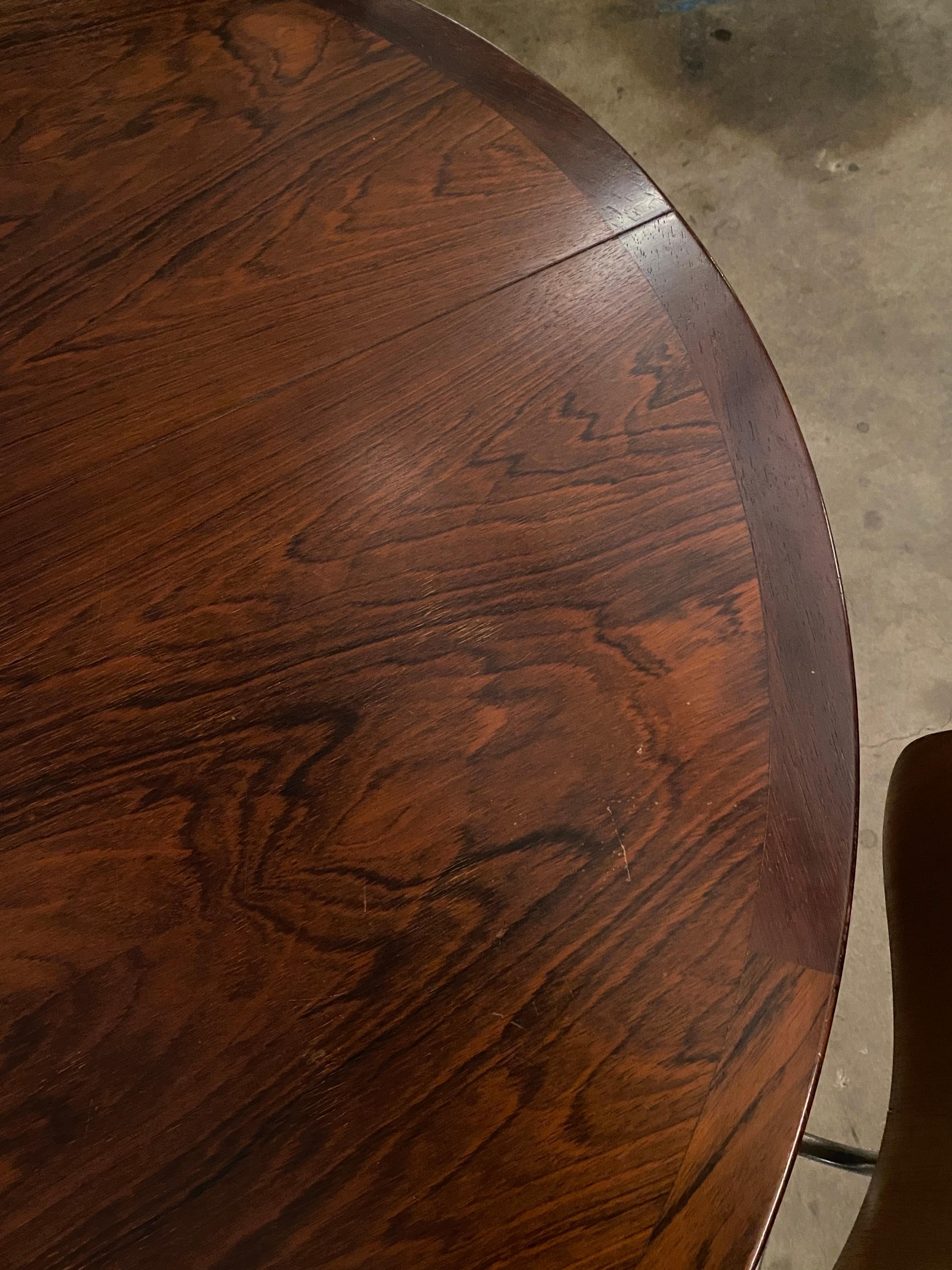 Mid-Century Modern Danish Modern Rosewood Dining Table with Butterfly Leaf