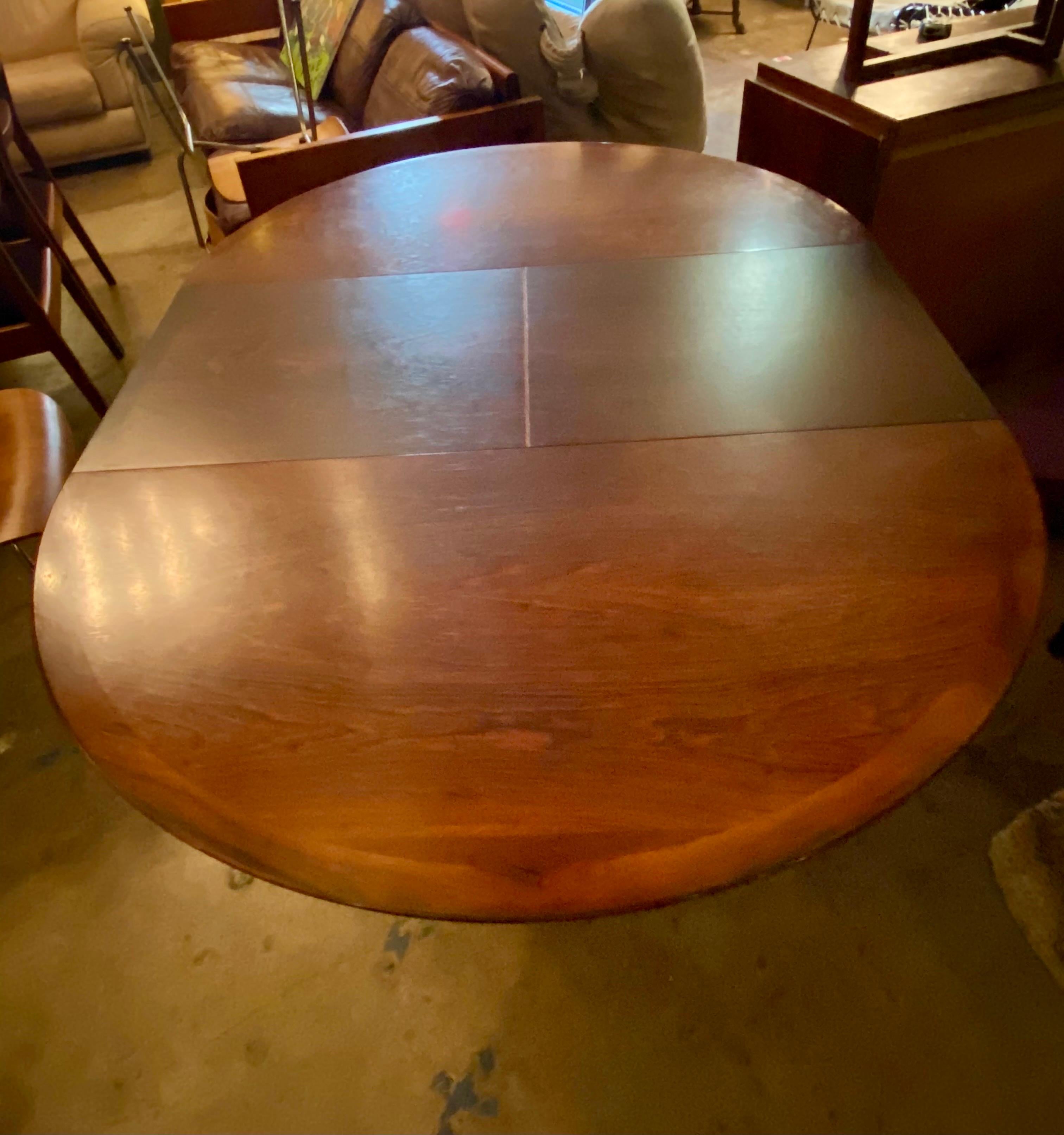20th Century Danish Modern Rosewood Dining Table with Butterfly Leaf
