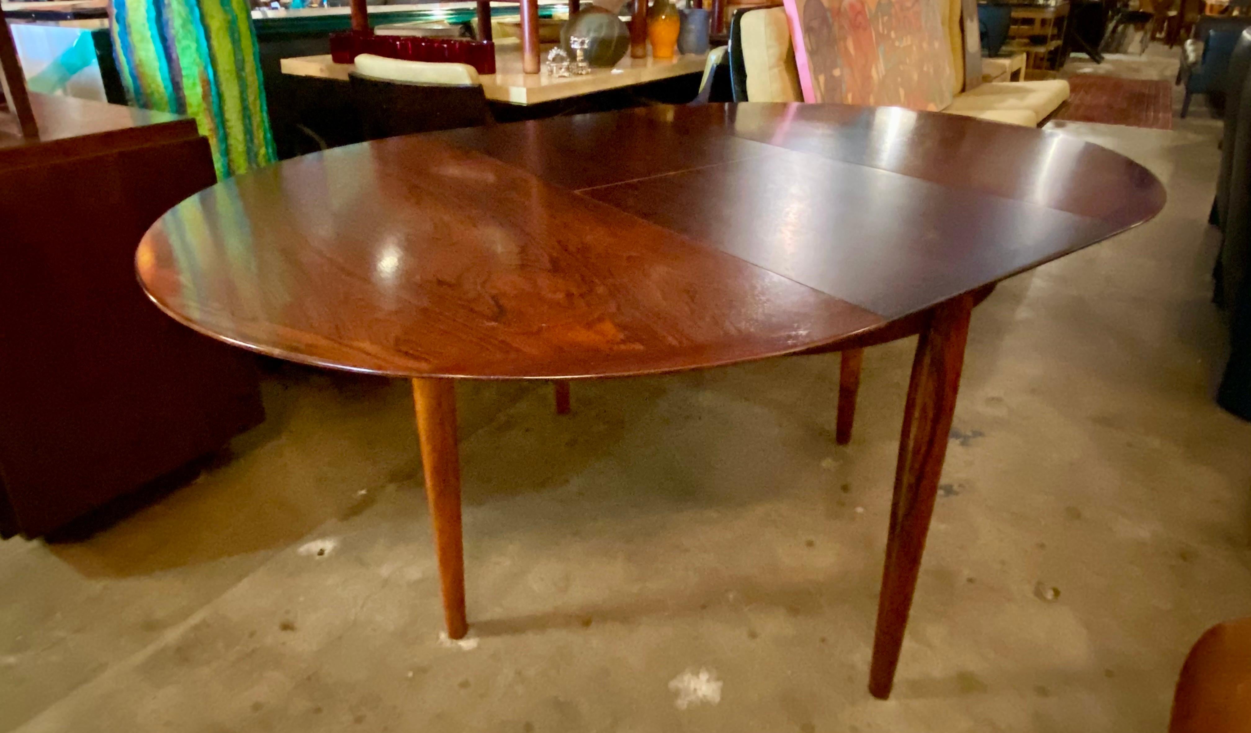 Danish Modern Rosewood Dining Table with Butterfly Leaf 1