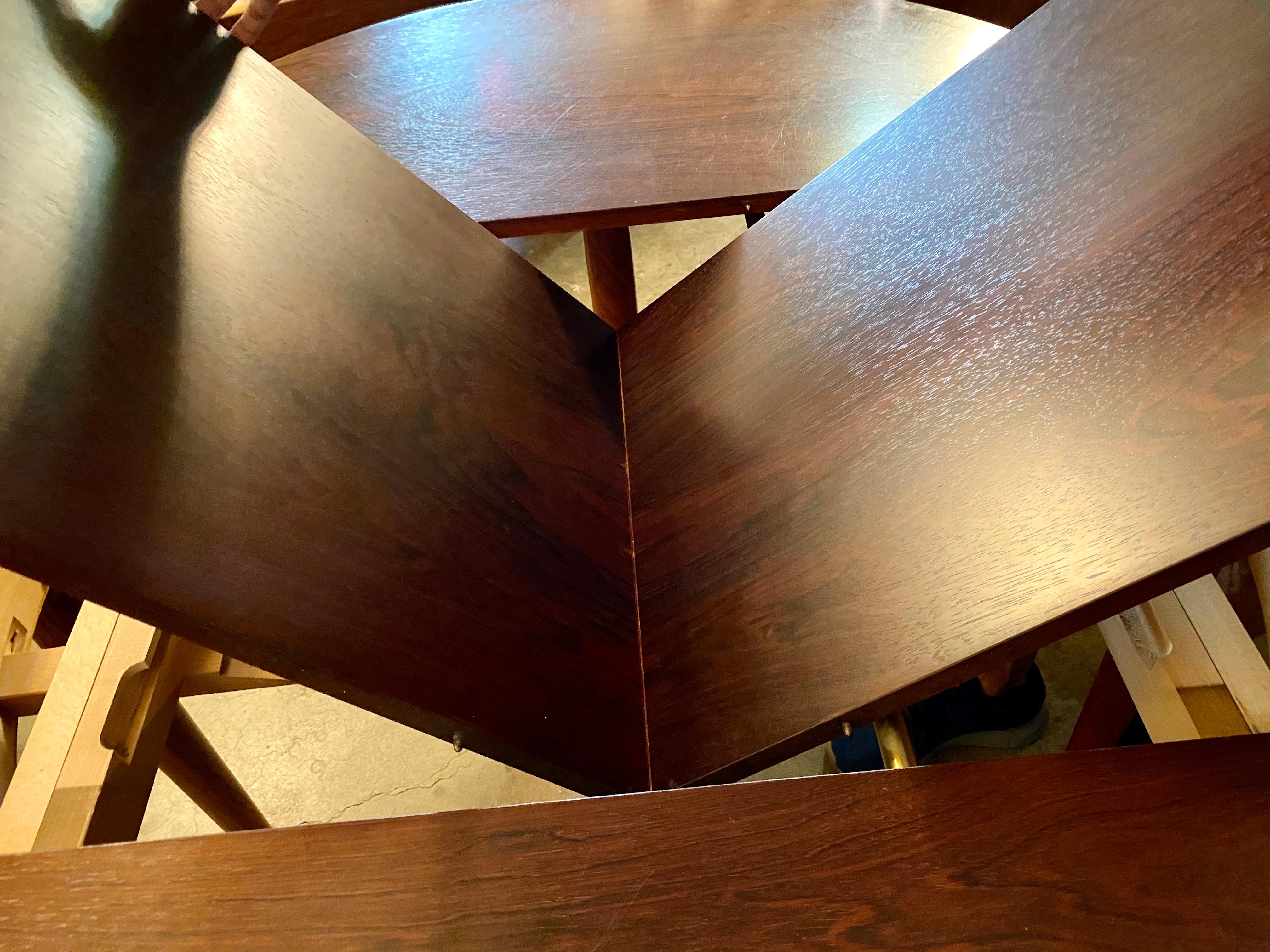 Danish Modern Rosewood Dining Table with Butterfly Leaf 3