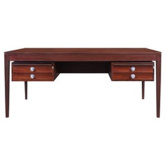 Danish Modern Rosewood “Diplomat” Desk by Finn Juhl for France and Son