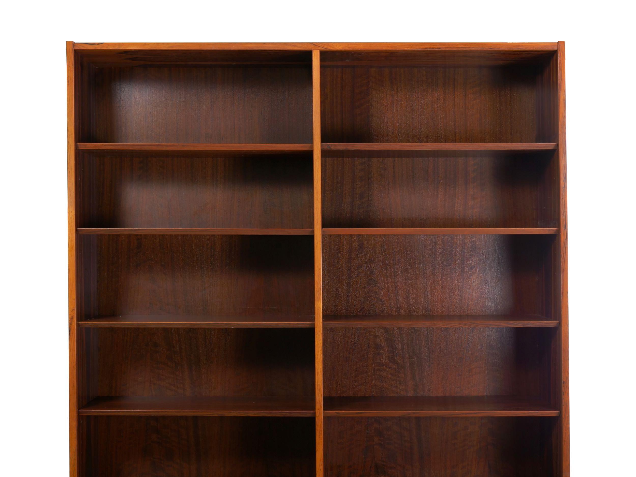 20th Century Danish Modern Rosewood Double Bookcase Bookshelf by Poul Hundevad