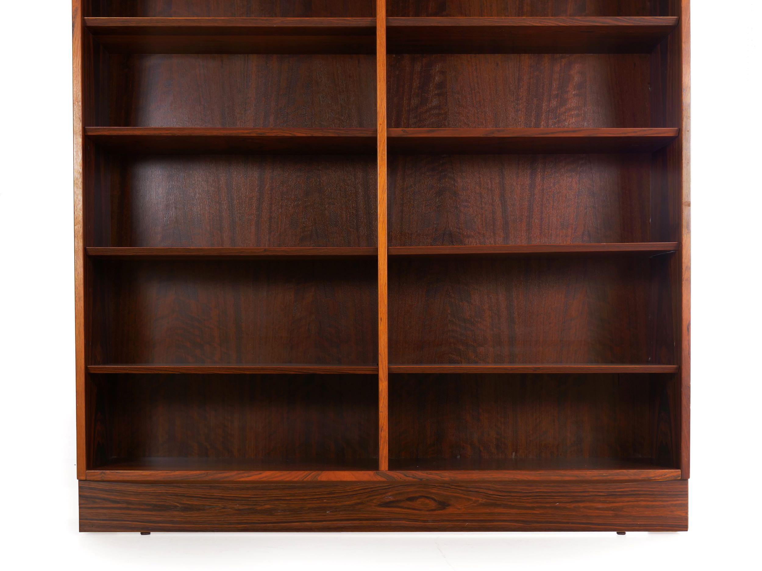 Danish Modern Rosewood Double Bookcase Bookshelf by Poul Hundevad 1