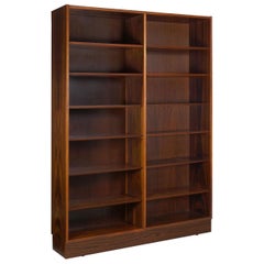 Vintage Danish Modern Rosewood Double Bookcase Bookshelf by Poul Hundevad