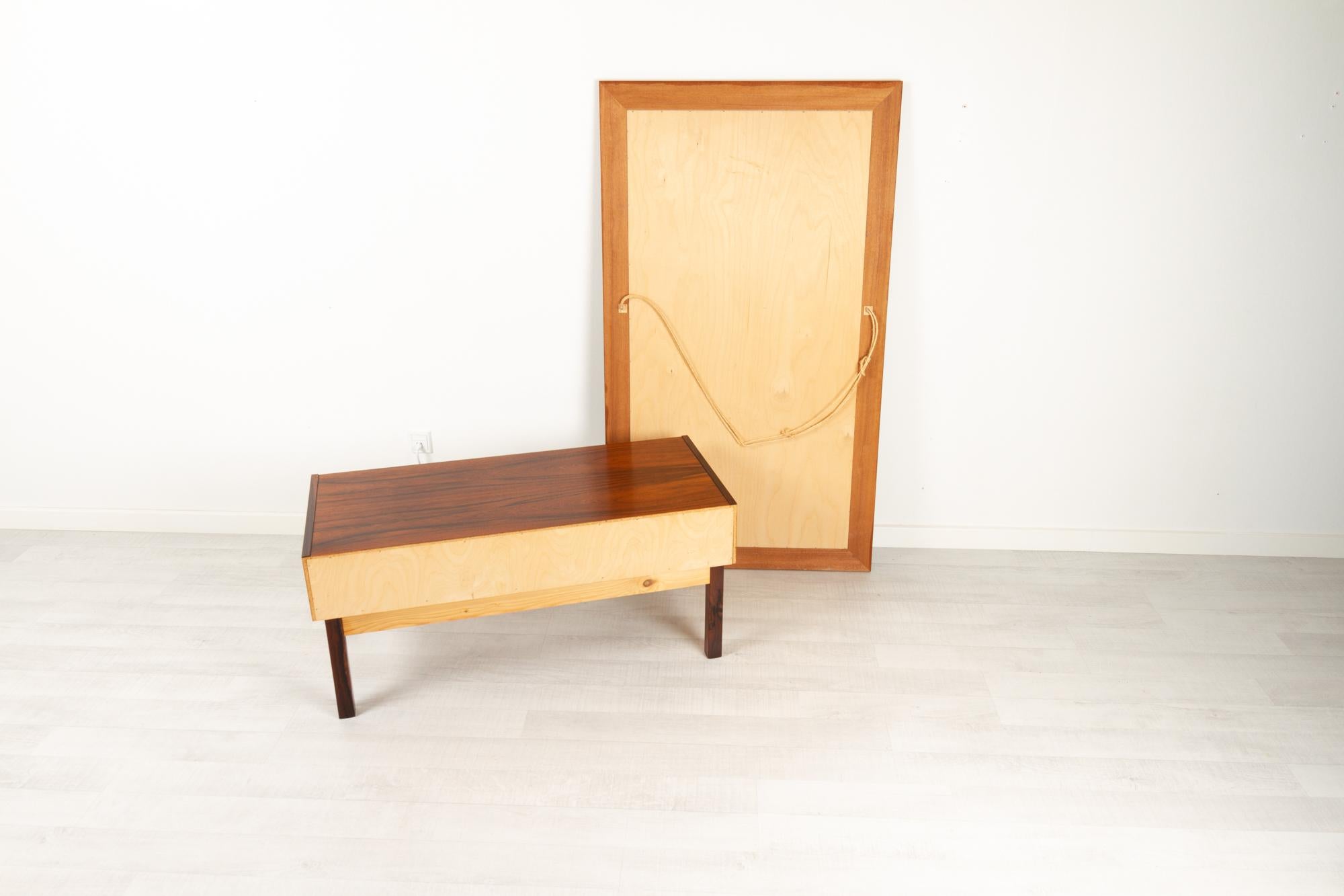 Danish Modern Rosewood Dresser and Mirror Set, 1960s For Sale 15