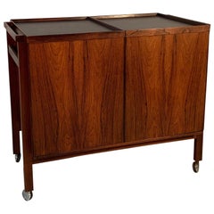 Danish Modern Rosewood Dry Bar Cart by Niels Erik Glasdam Jensen