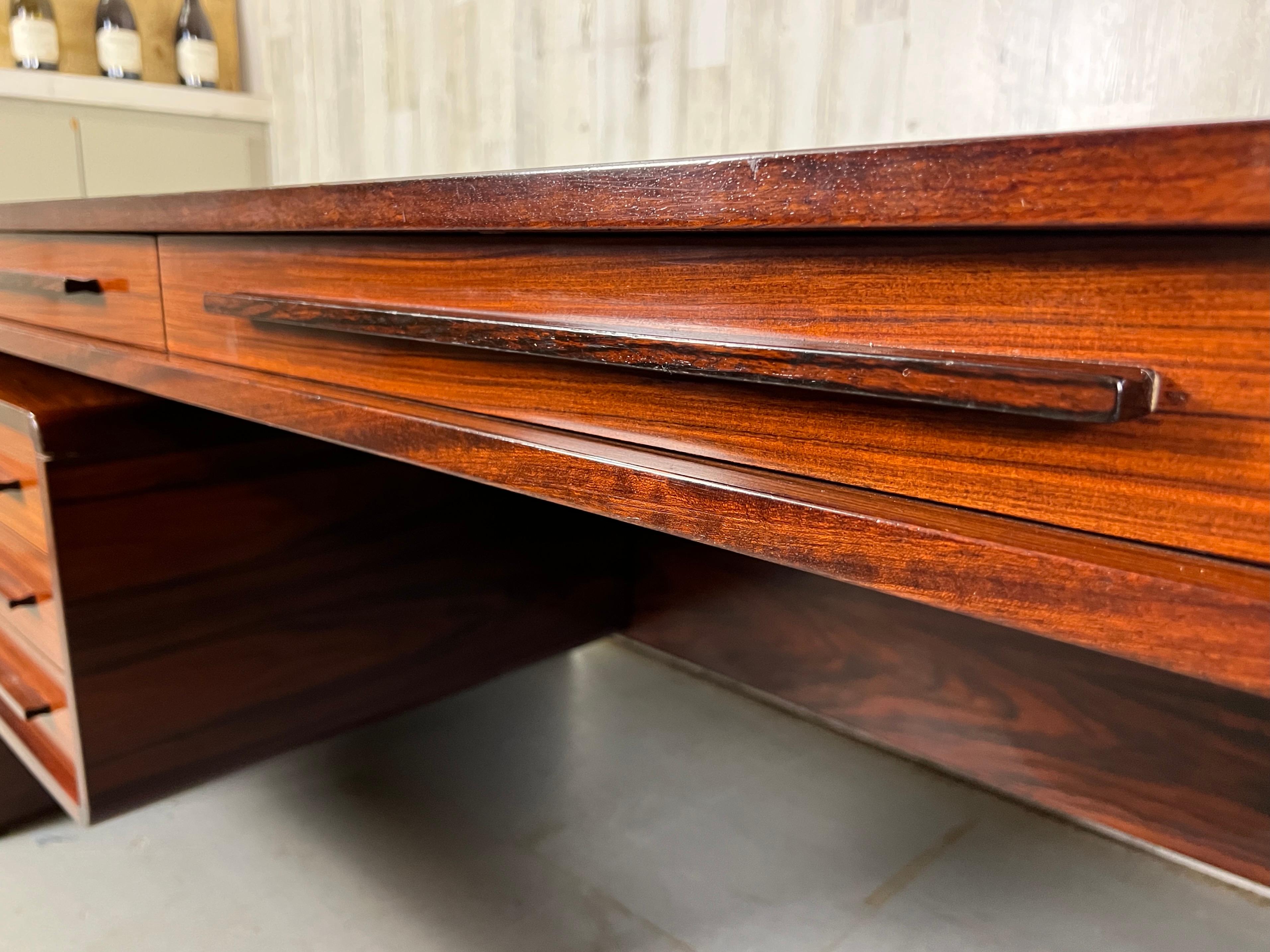 Danish Modern Rosewood Executive Desk 5