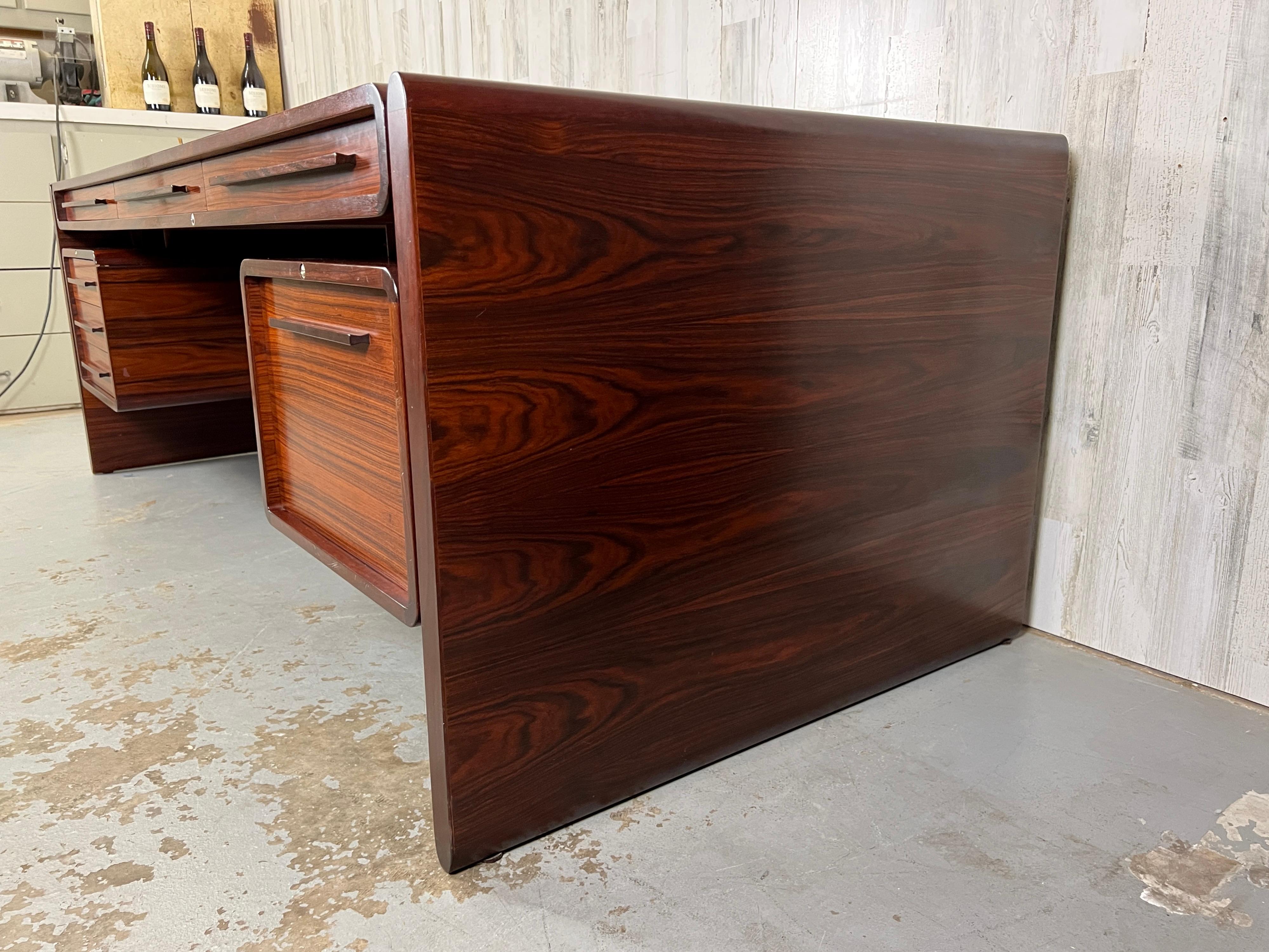 Danish Modern Rosewood Executive Desk 13