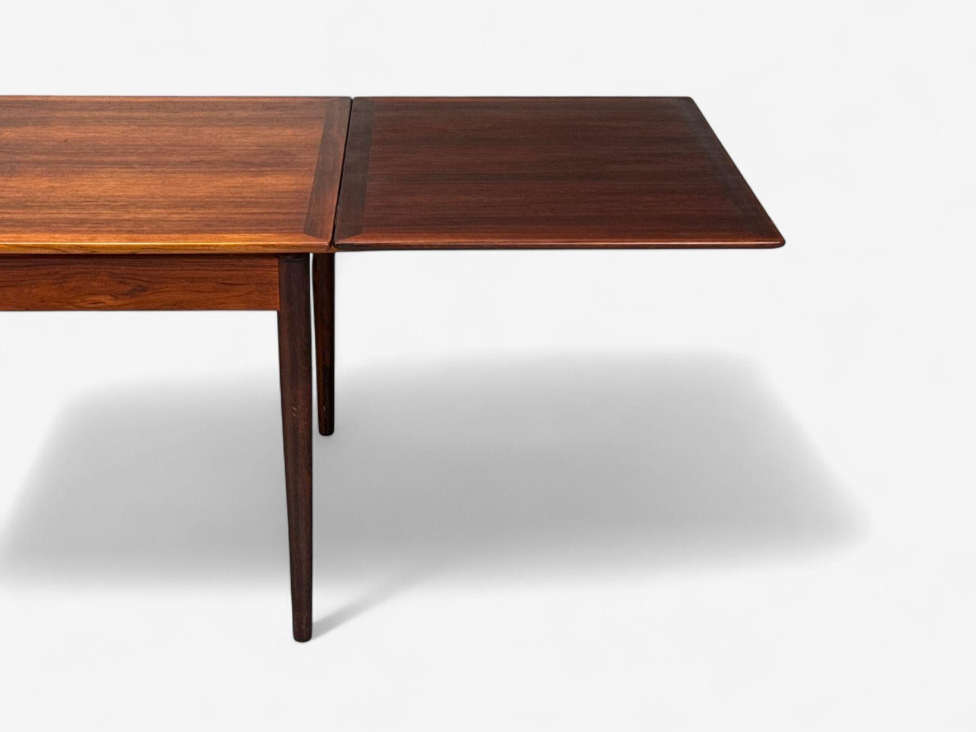 Mesa de comedor extensible, danesa, moderna, de palisandro, Dinamarca, años 60 en venta 8