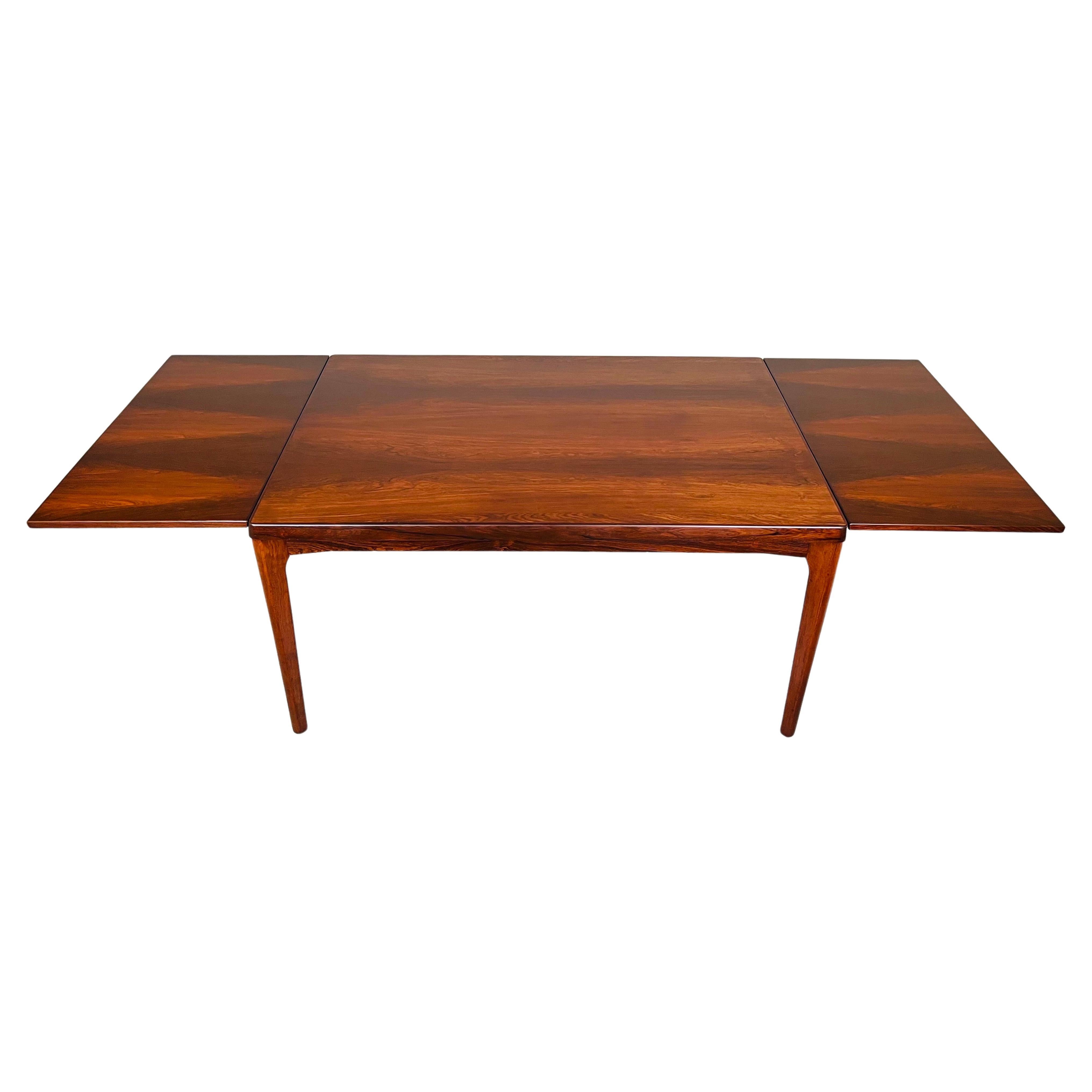 Danish Modern Rosewood Expandable Dining Table 