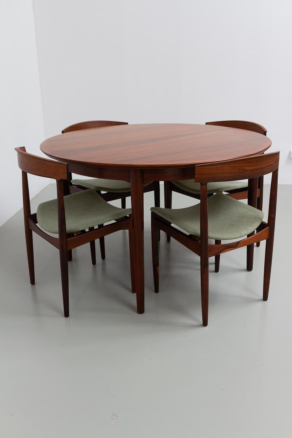 Mesa de comedor extensible danesa moderna de palisandro de Arne Vodder, años 50. mediados del siglo XX en venta