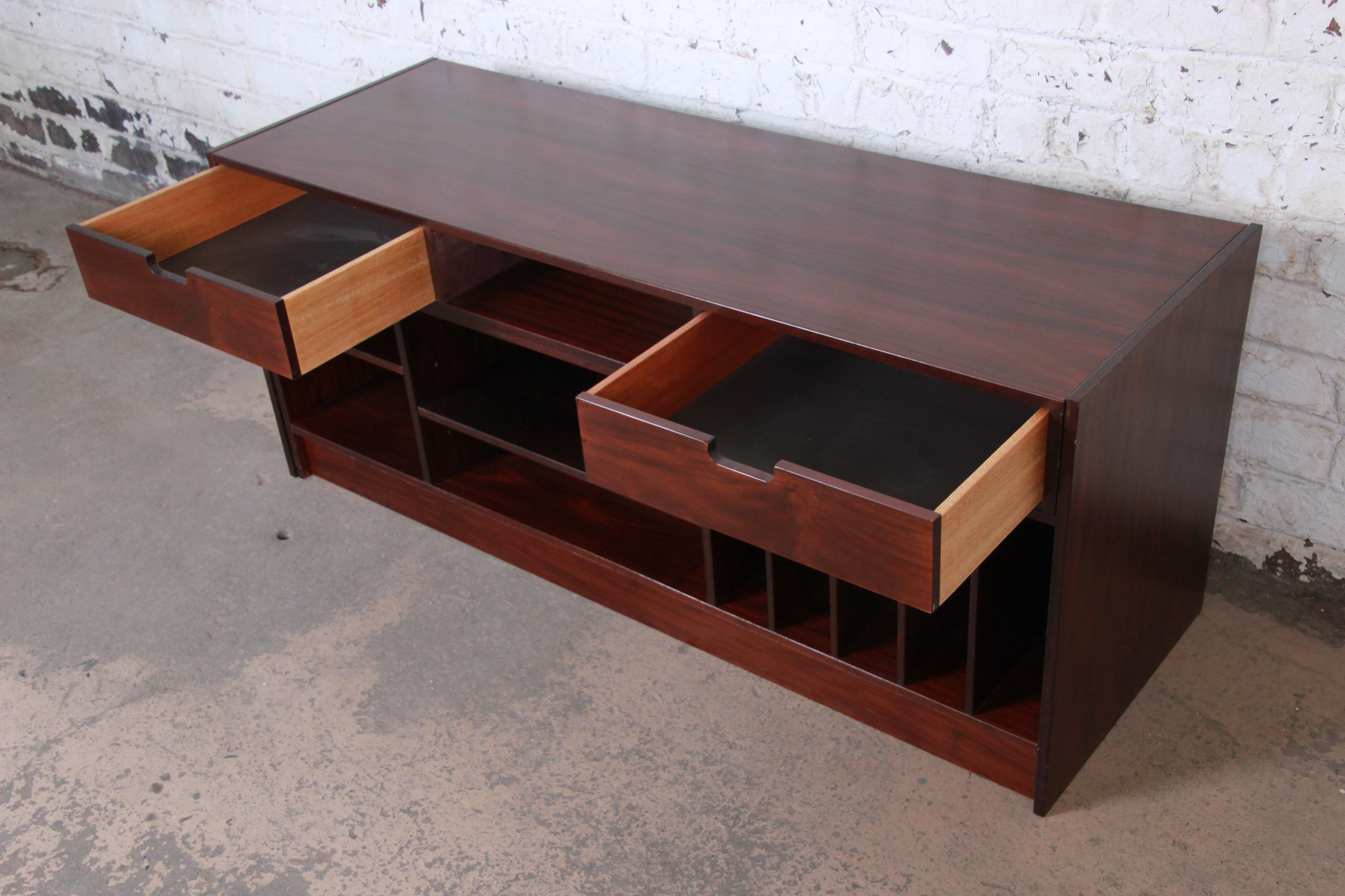 Late 20th Century Danish Modern Rosewood Extending Credenza or Media Cabinet