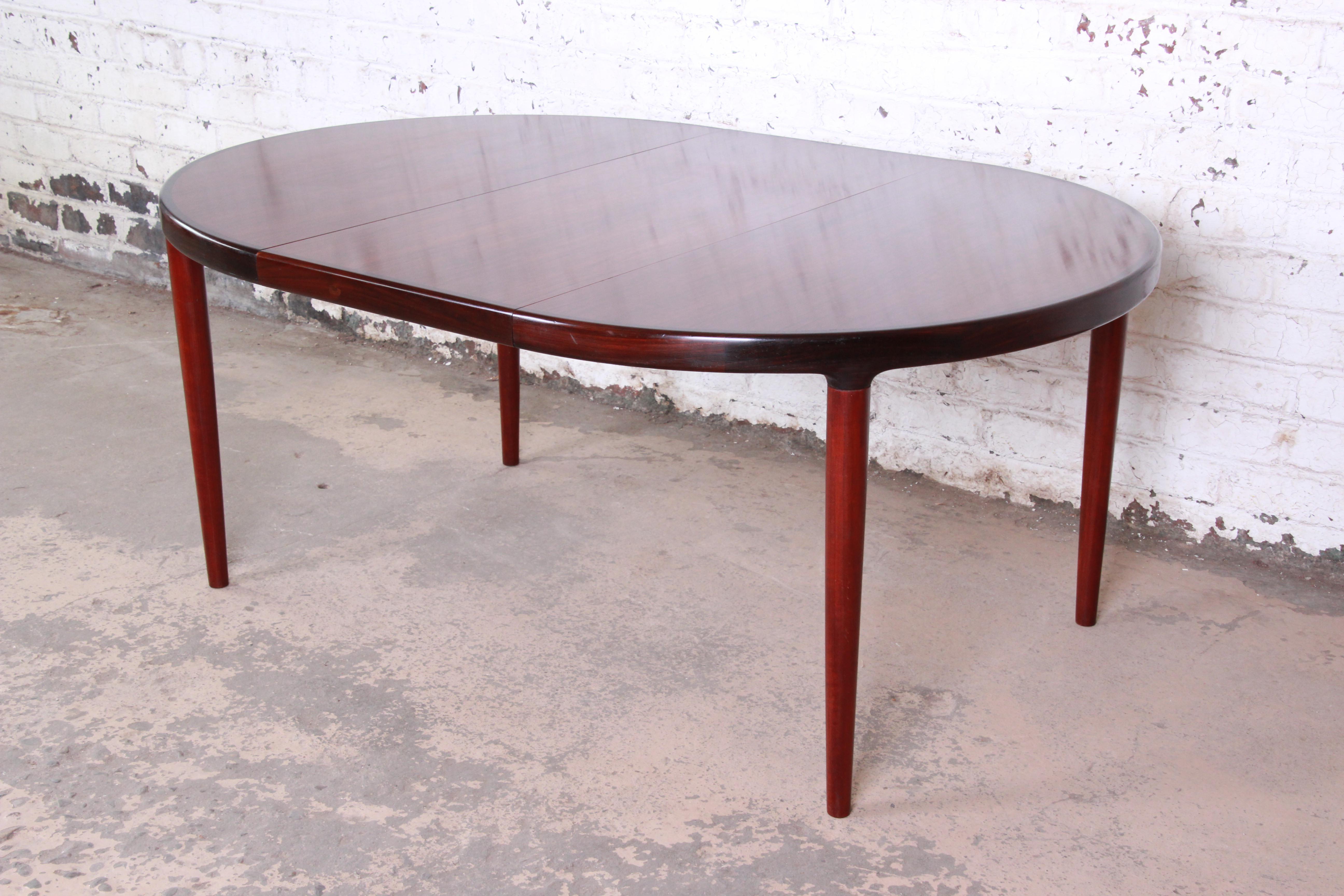 Mid-Century Modern Danish Modern Rosewood Extension Dining Table