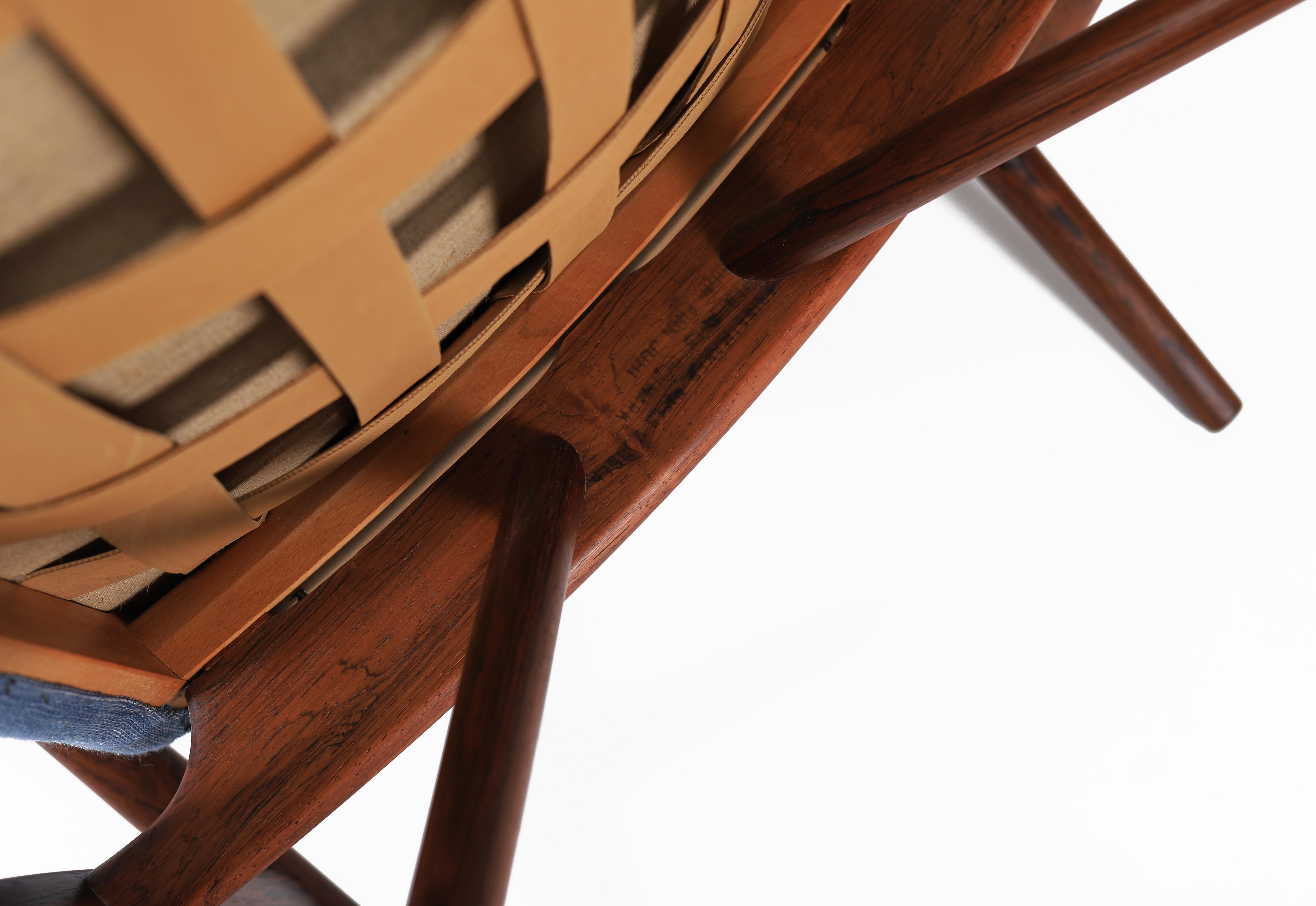 Danish Modern Rosewood Finn Juhl NV 45 Arm Chair For Sale 11