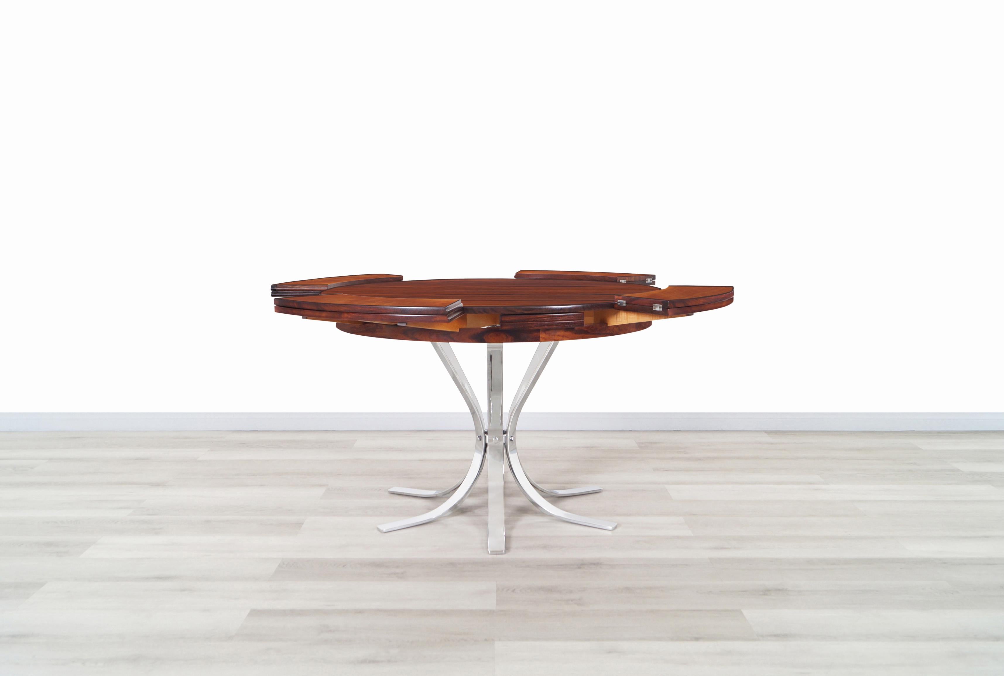 Mid-Century Modern Table de salle à manger danoise moderne en bois de rose « Flip-Flap » par Dyrlund en vente