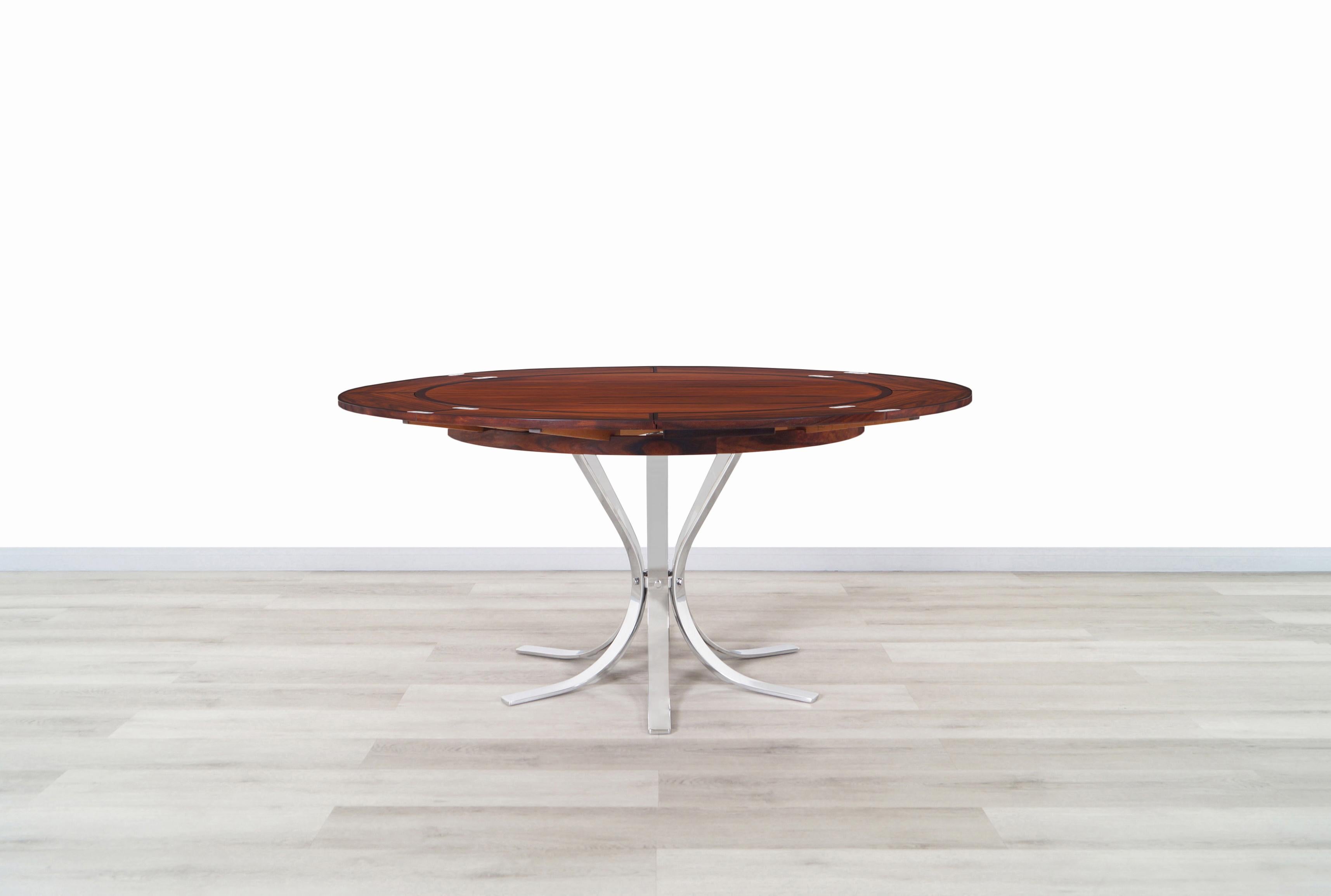 Danois Table de salle à manger danoise moderne en bois de rose « Flip-Flap » par Dyrlund en vente