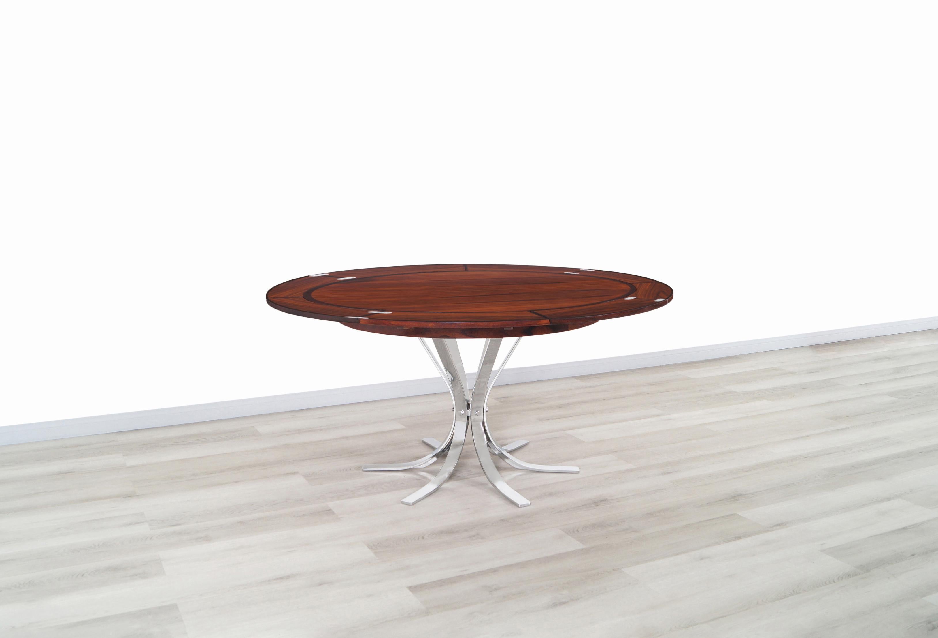 Milieu du XXe siècle Table de salle à manger danoise moderne en bois de rose « Flip-Flap » par Dyrlund en vente
