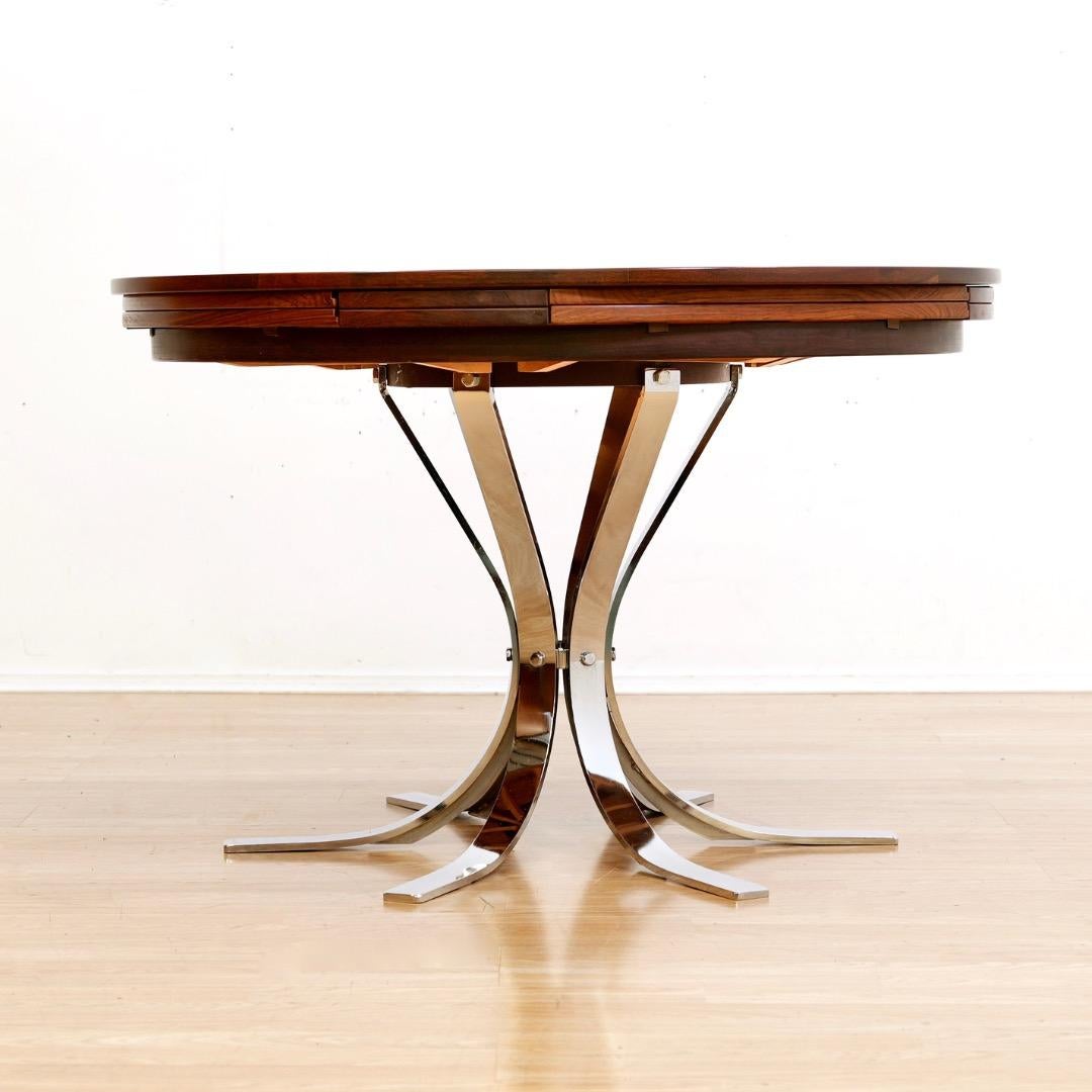 Danish Modern Rosewood ‘Flip-Flap’ Lotus Dining Table by Dyrlund en vente 5