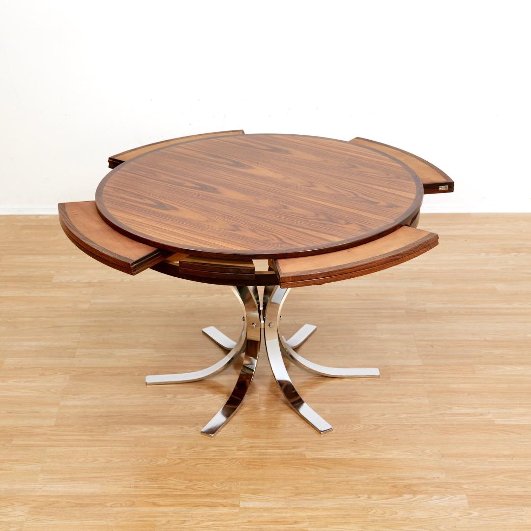 Danish Modern Rosewood ‘Flip-Flap’ Lotus Dining Table by Dyrlund en vente 1