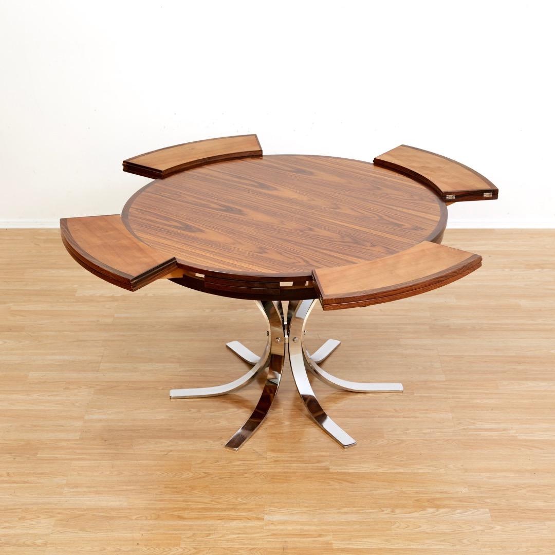 Danish Modern Rosewood ‘Flip-Flap’ Lotus Dining Table by Dyrlund en vente 2