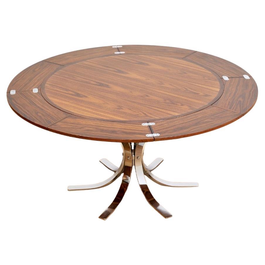 Danish Modern Rosewood ‘Flip-Flap’ Lotus Dining Table by Dyrlund en vente