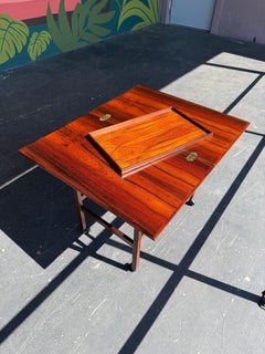 Danish Modern Rosewood Flip Top Expandable Bar Cart