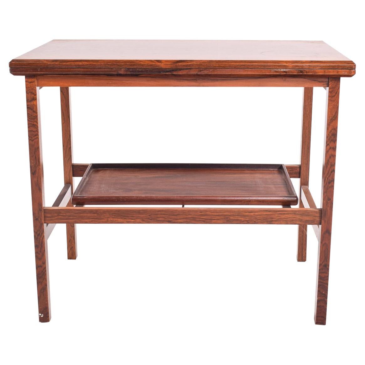 Danish Modern Rosewood Flip-Top Tea Troley/Bar Cart Server