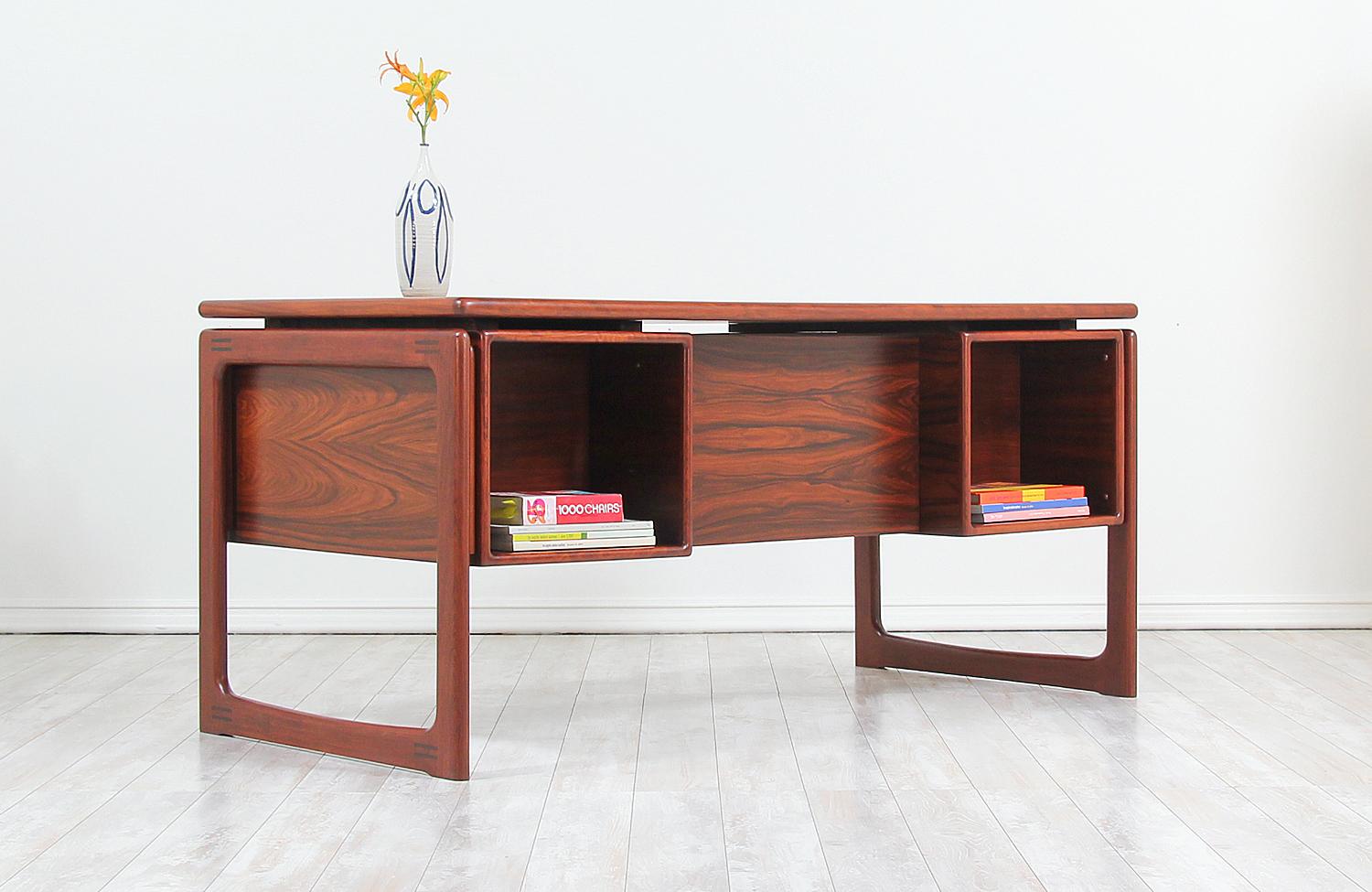 Mid-20th Century Danish Modern Rosewood Floating-Top Desk with Bookshelf by Dyrlund