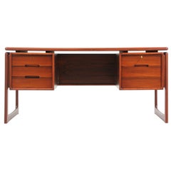 Retro Danish Modern Rosewood Floating-Top Desk with Bookshelf by Dyrlund