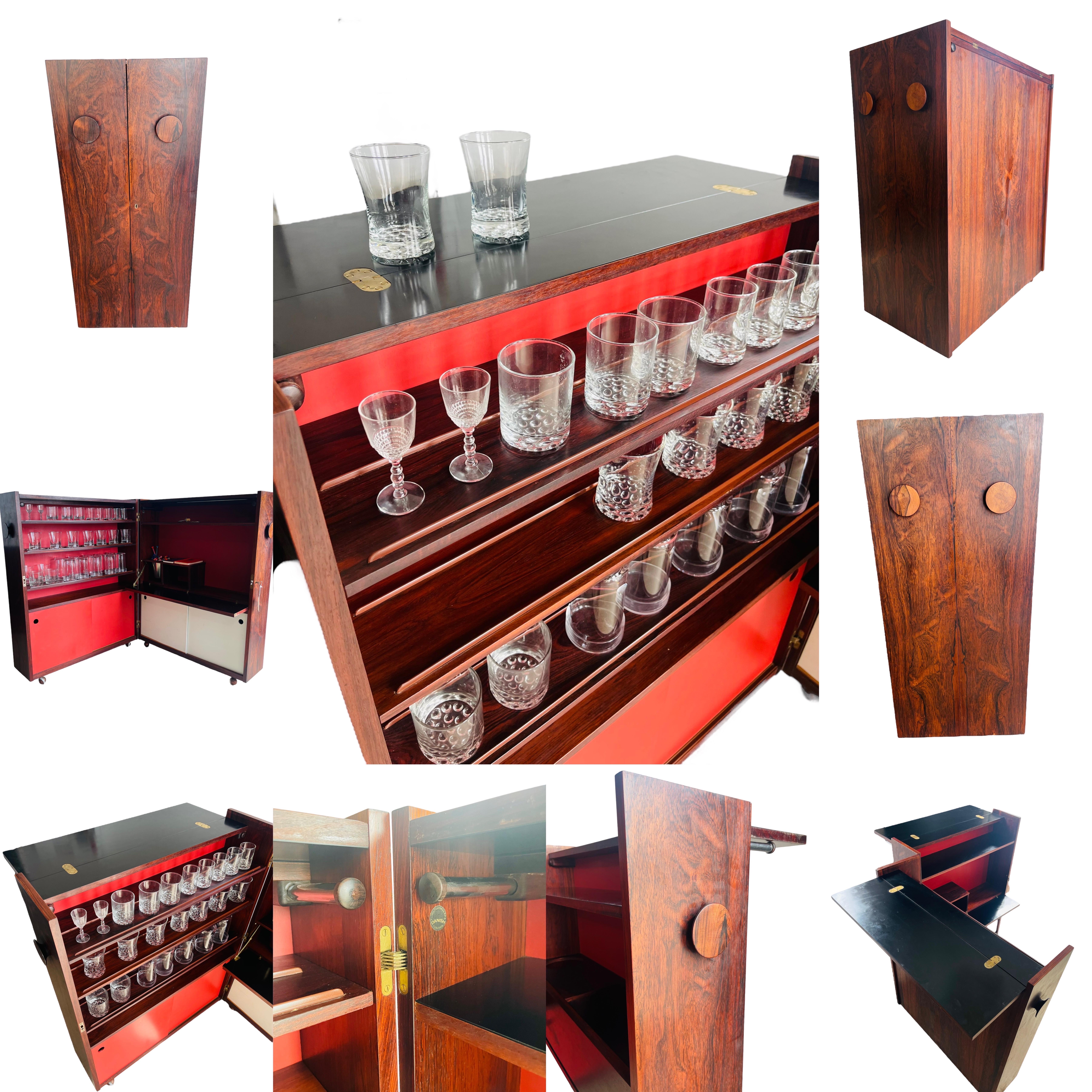 Danish Modern Rosewood Foldable Bar Johannes Andersen 13