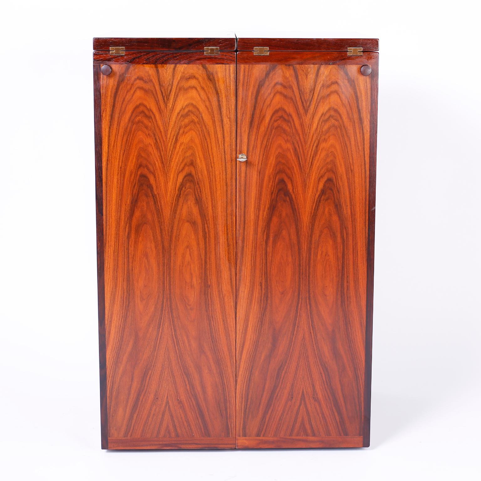 Danish Modern Rosewood Foldout Bar Cabinet For Sale 1