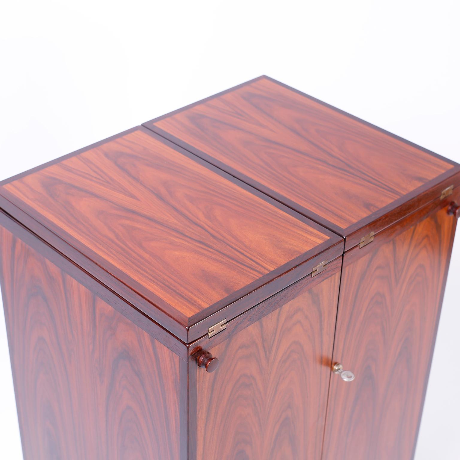 Danish Modern Rosewood Foldout Bar Cabinet For Sale 2