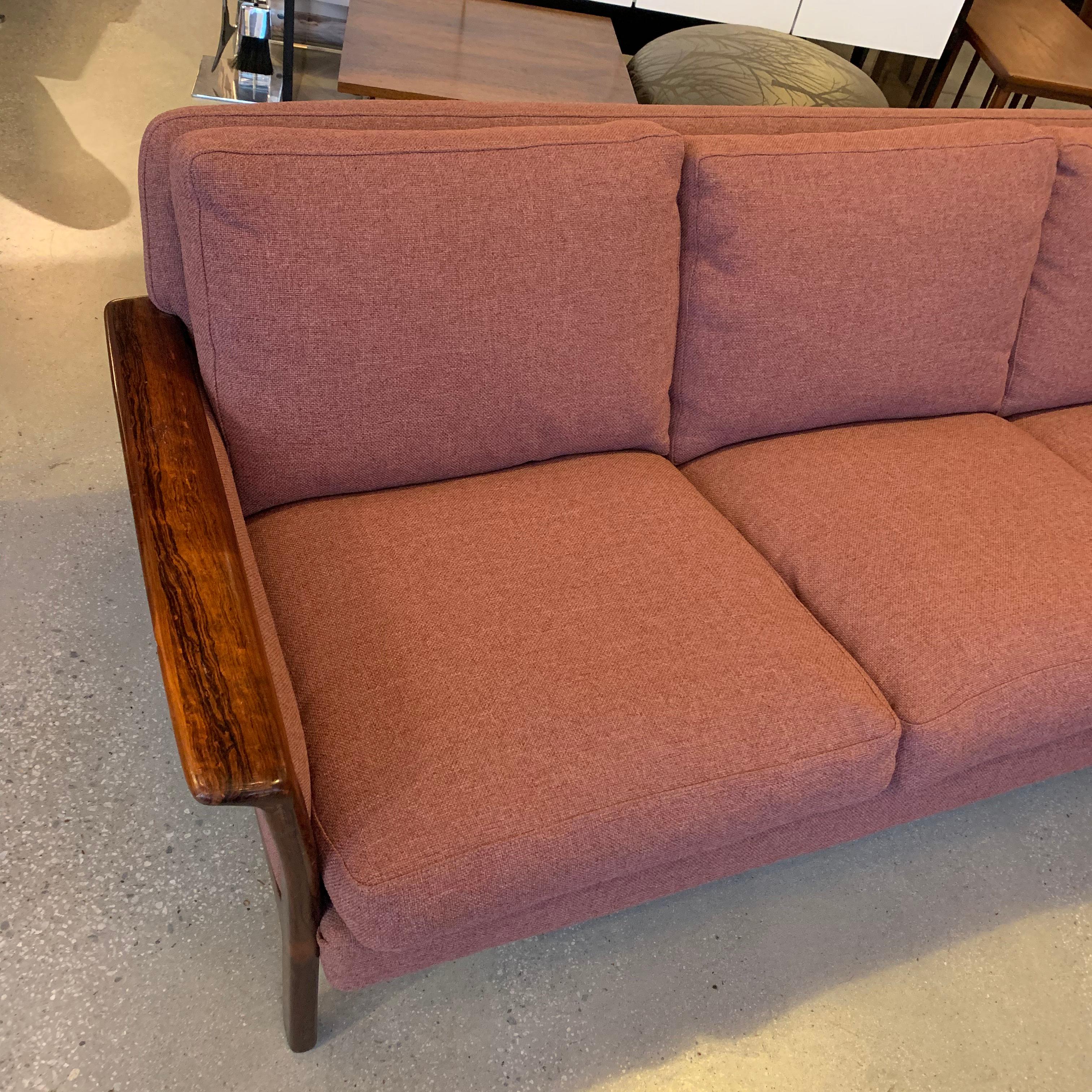 Danish Modern Rosewood Framed Upholstered Sofa by Hans Olsen, Vatne, Norway 3