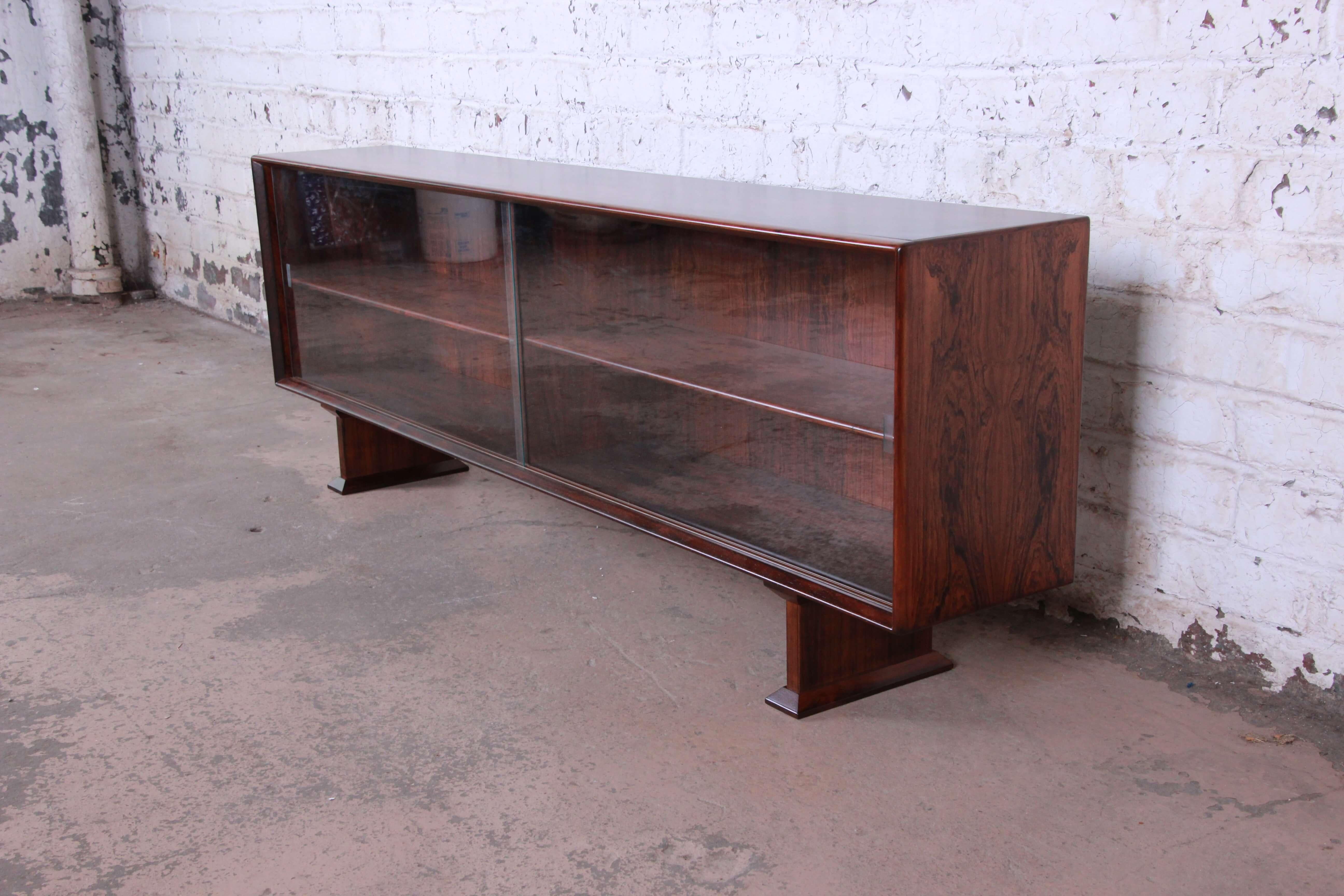 glass front credenza