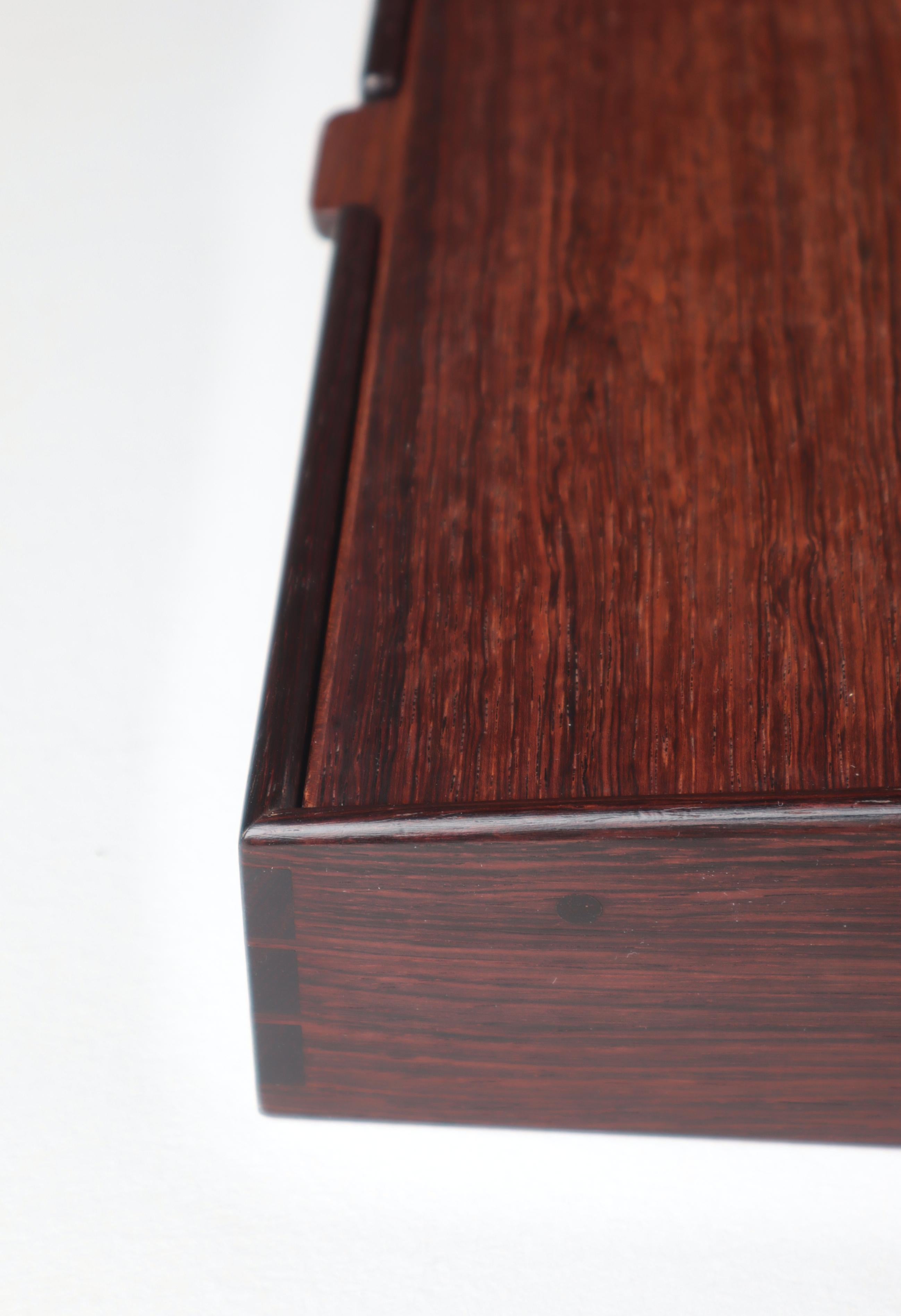 Danish Modern Rosewood Jewelry Box with Mirror by Cabinetmaker Willy Beck, 1960s 8