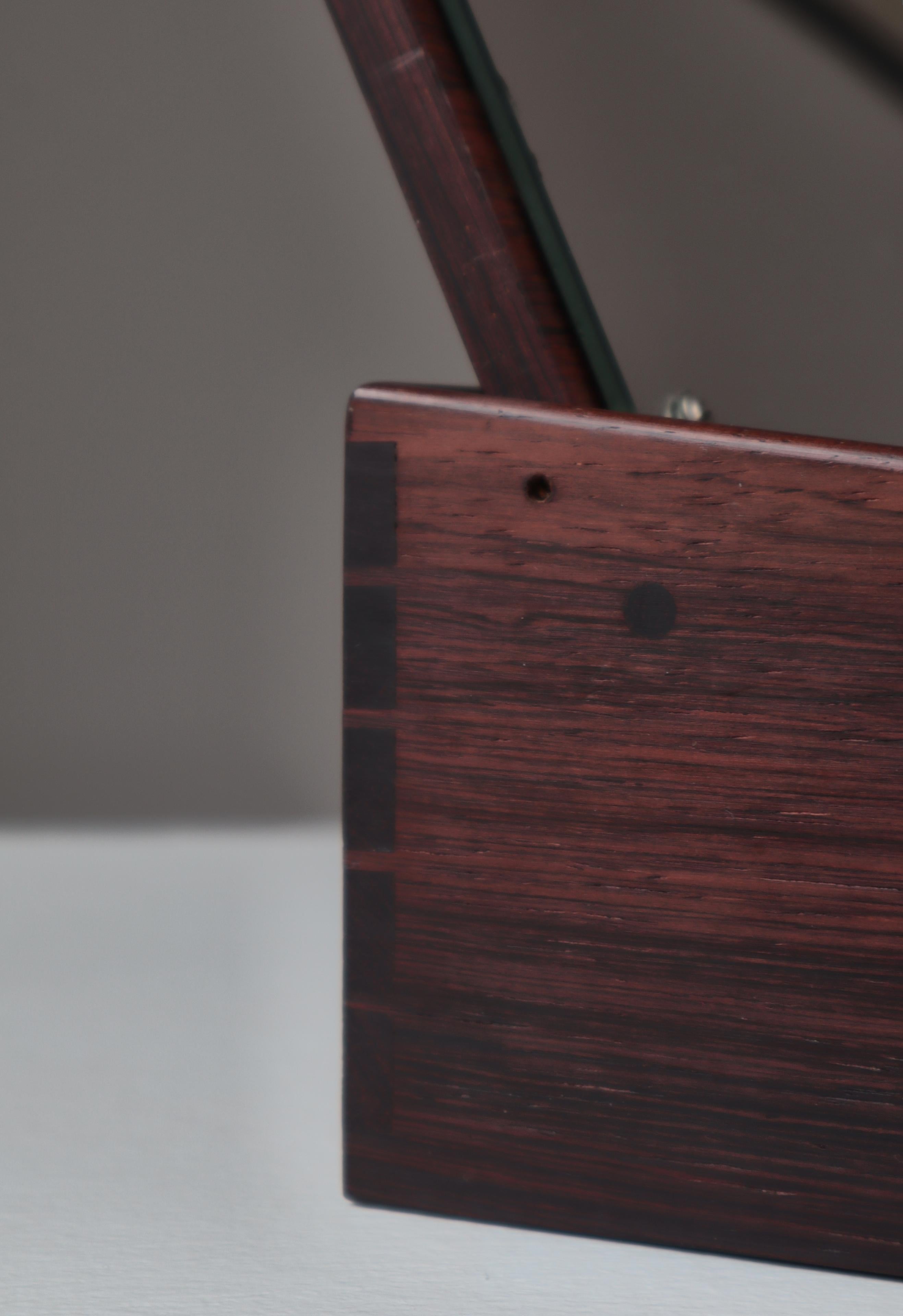 Danish Modern Rosewood Jewelry Box with Mirror by Cabinetmaker Willy Beck, 1960s 10