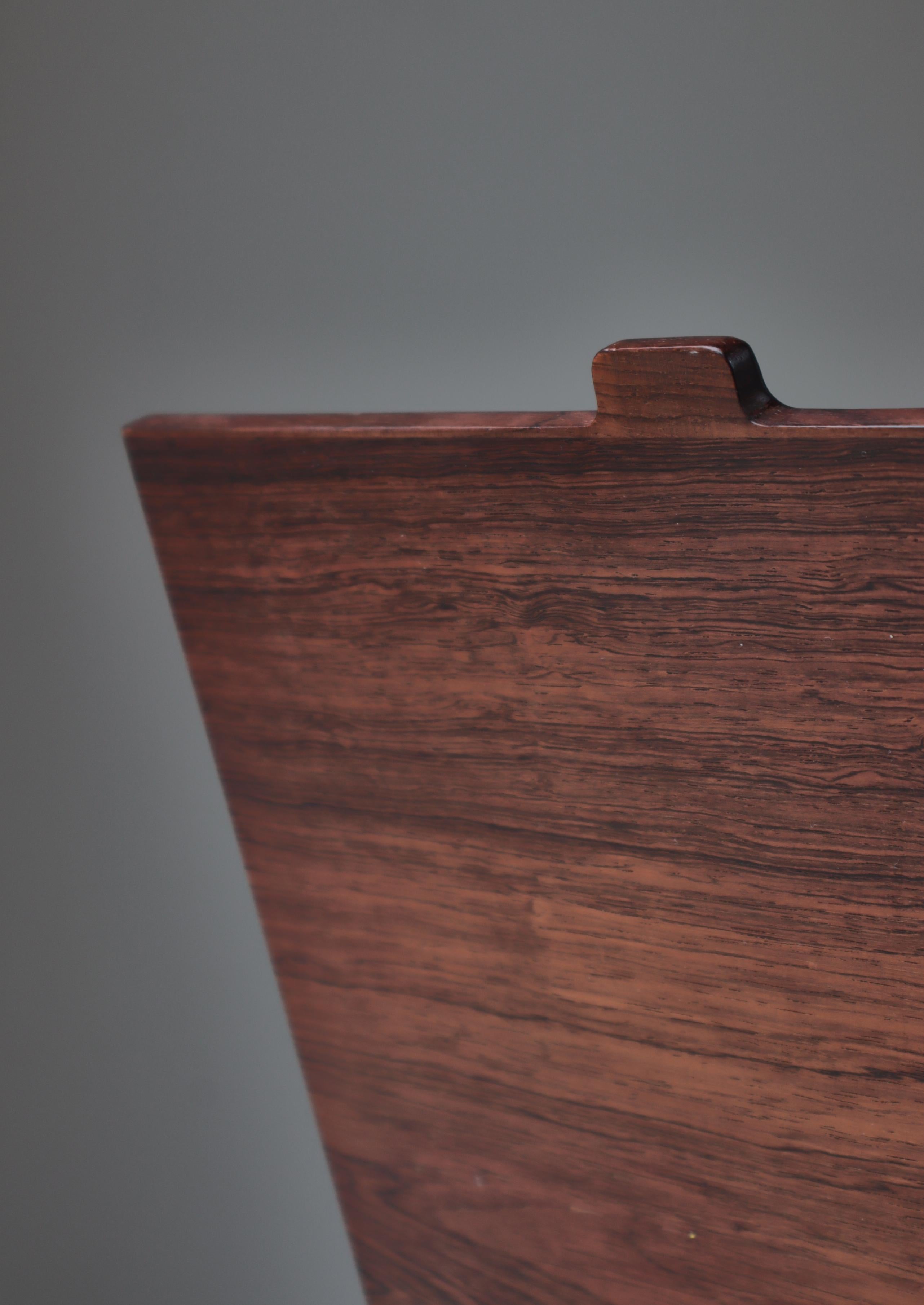 Danish Modern Rosewood Jewelry Box with Mirror by Cabinetmaker Willy Beck, 1960s 12