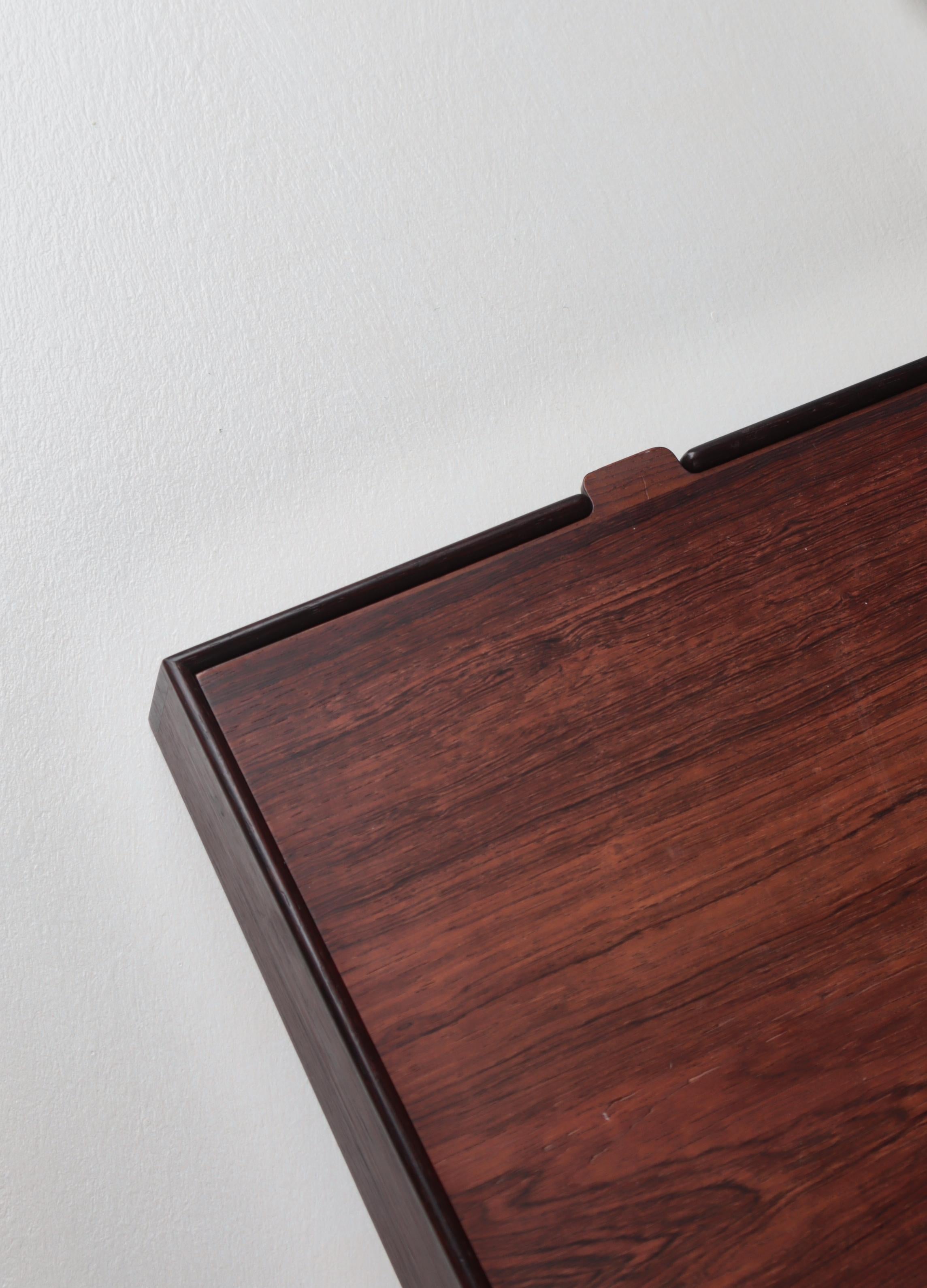 Danish Modern Rosewood Jewelry Box with Mirror by Cabinetmaker Willy Beck, 1960s 13