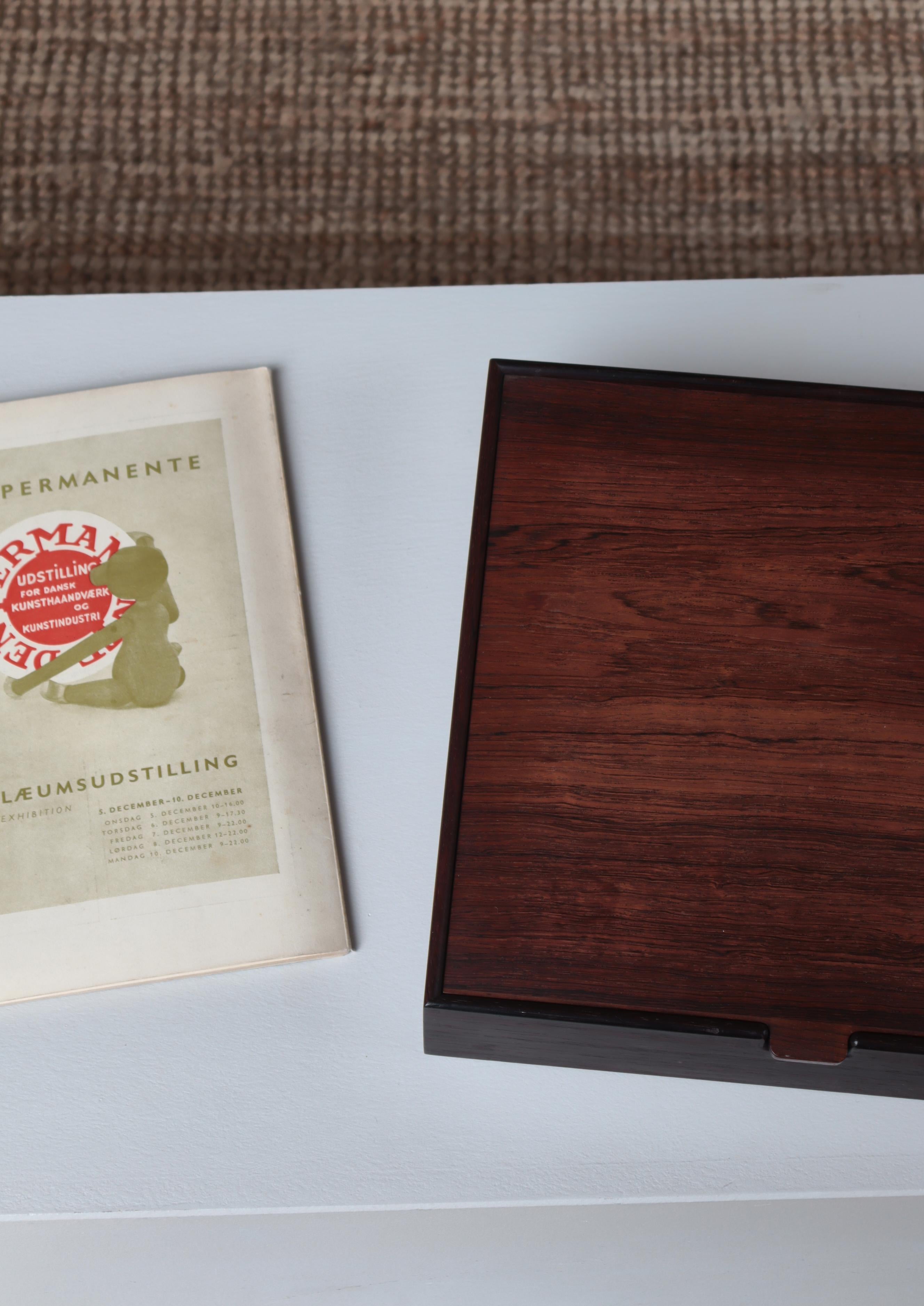 Danish Modern Rosewood Jewelry Box with Mirror by Cabinetmaker Willy Beck, 1960s 15