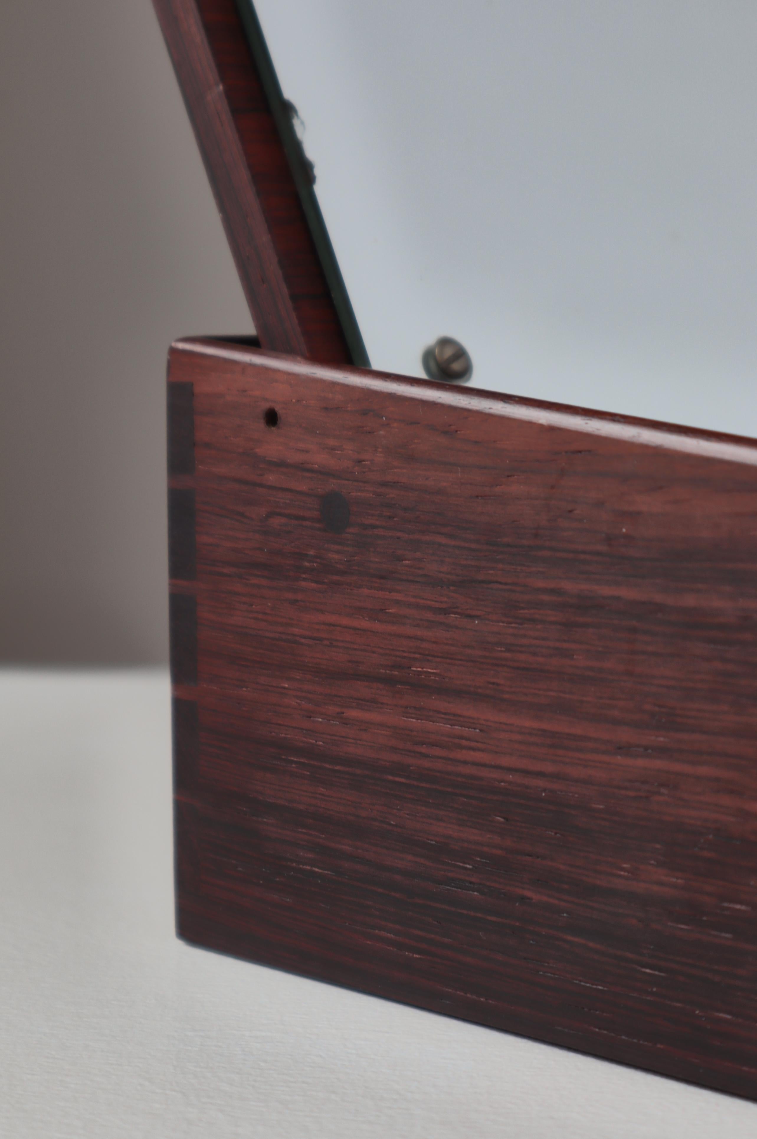 Danish Modern Rosewood Jewelry Box with Mirror by Cabinetmaker Willy Beck, 1960s 1