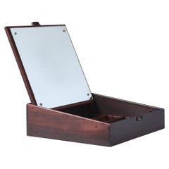 Vintage Danish Modern Rosewood Jewelry Box with Mirror by Cabinetmaker Willy Beck, 1960s