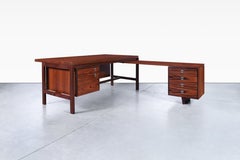 Danish Modern Rosewood L-Shaped Desk by Arne Vodder for H.P. Hansen