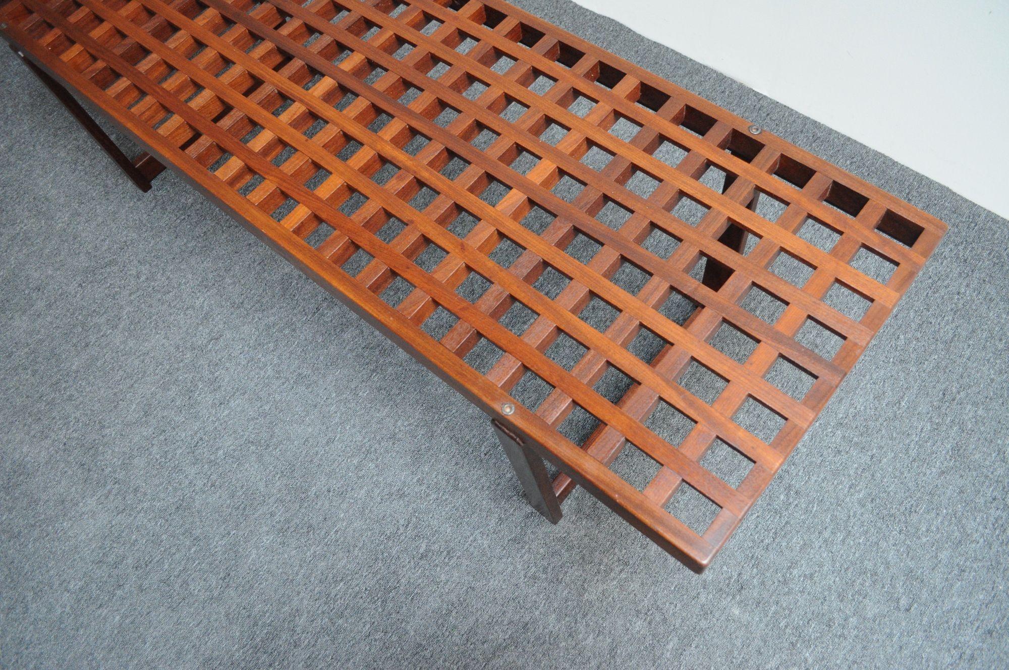 Danish Modern Rosewood Lattice Bench / Coffee Table by Peter Løvig Nielsen 9