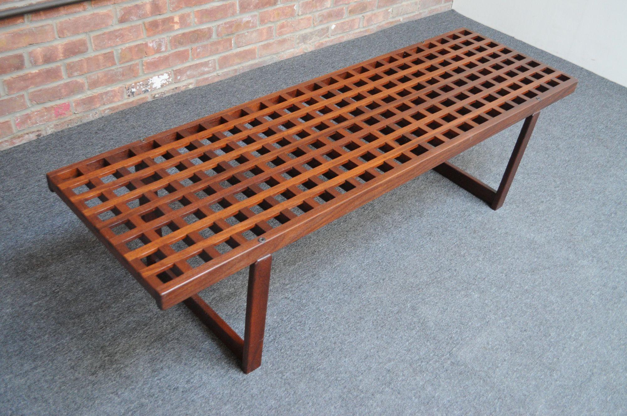 Danish Modern Rosewood Lattice Bench / Coffee Table by Peter Løvig Nielsen 7