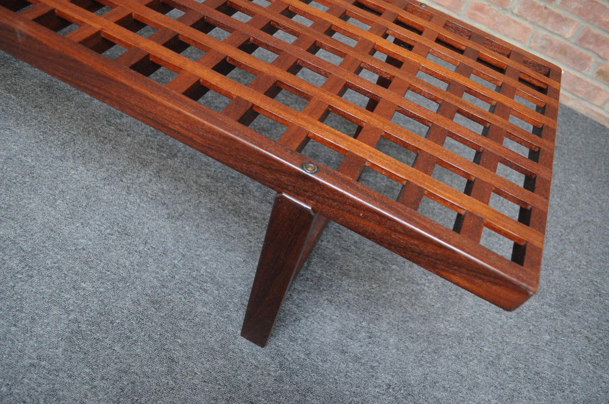 Danish Modern Rosewood Lattice Bench / Coffee Table by Peter Løvig Nielsen 8