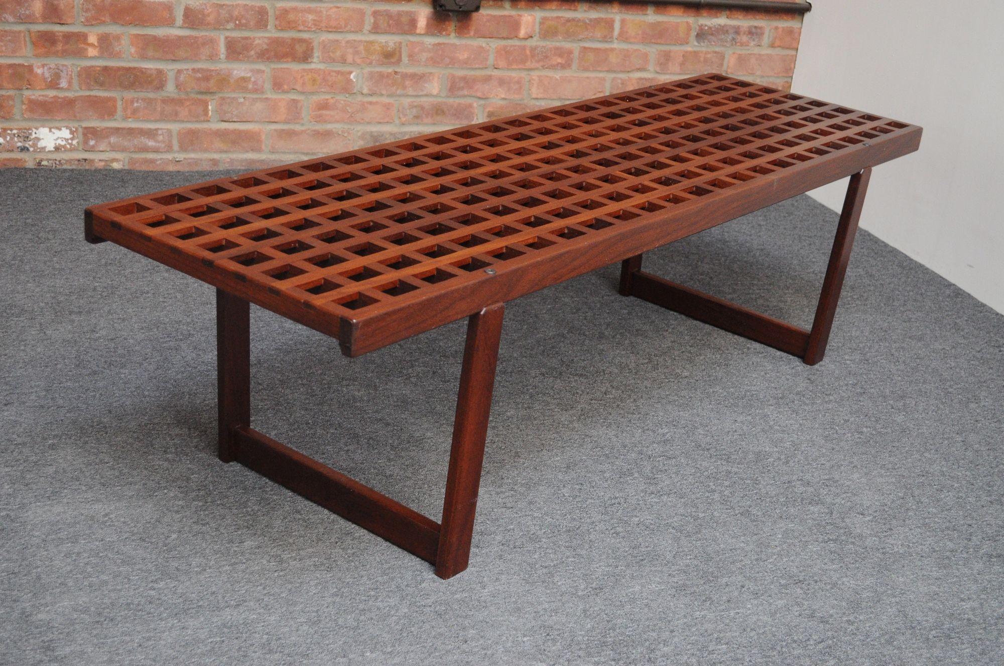 Scandinavian Modern Danish Modern Rosewood Lattice Bench / Coffee Table by Peter Løvig Nielsen