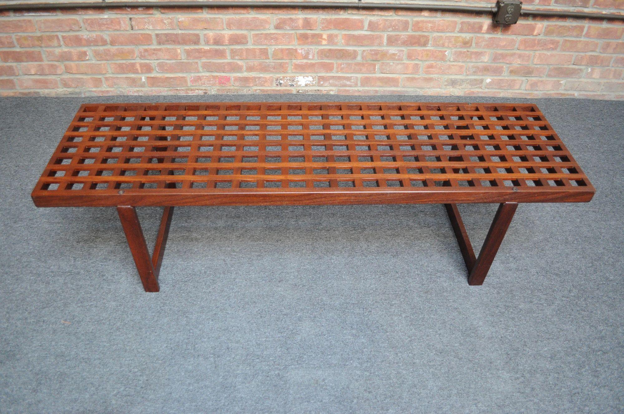 Danish Modern Rosewood Lattice Bench / Coffee Table by Peter Løvig Nielsen In Good Condition In Brooklyn, NY